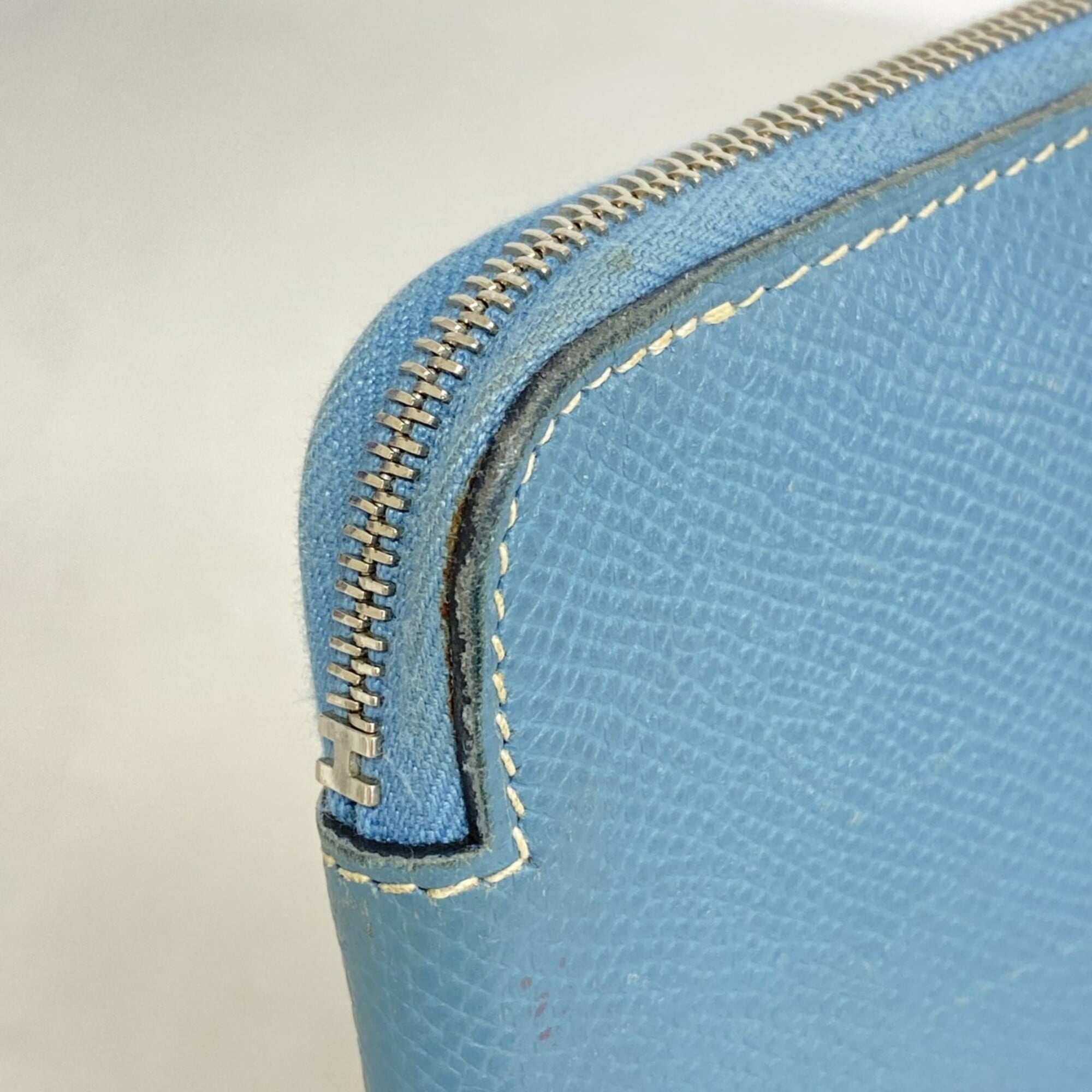 Hermes Blue Jean Epsom Leather Long Wallet (Bi-Fold) (Pre-Owned)