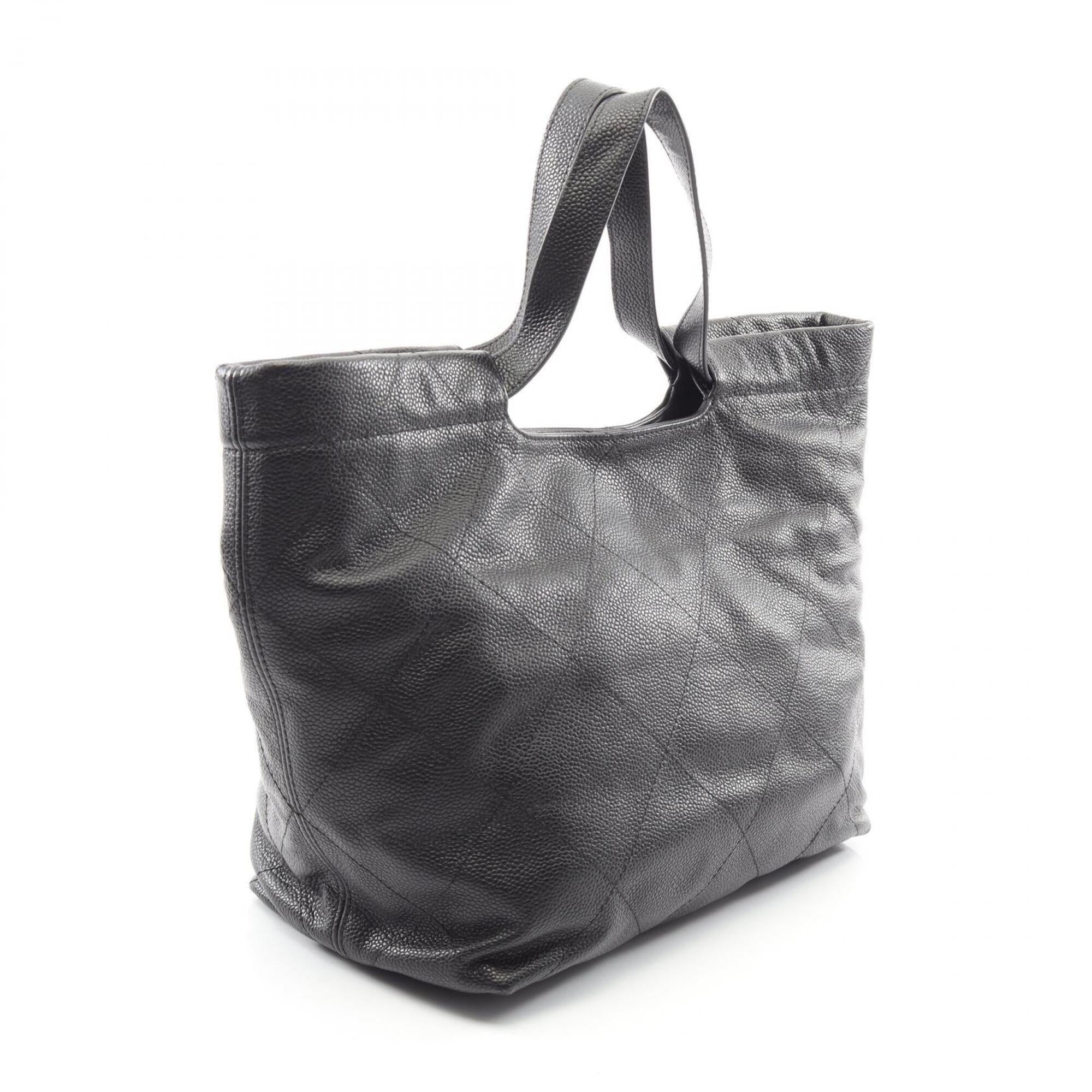Chanel Black Grained Calfskin Handbag Tote Bag (Pre-Owned)
