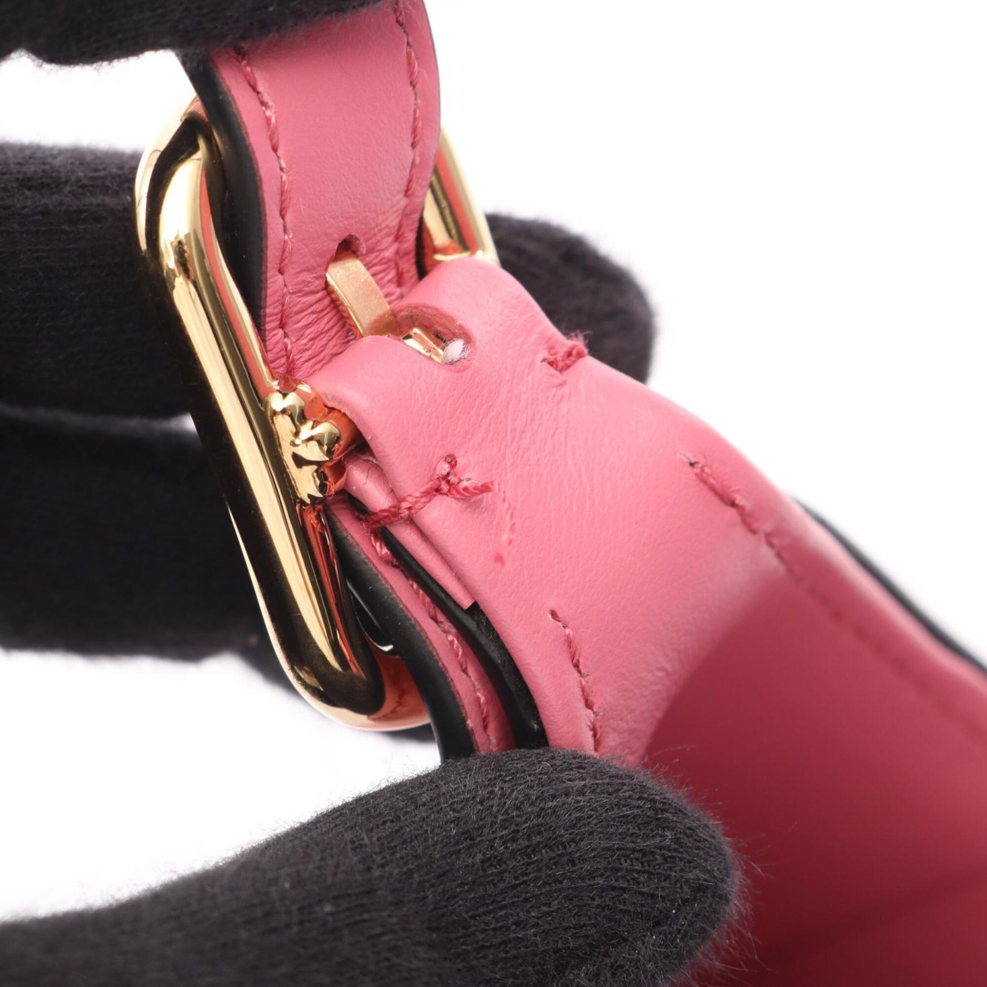 Prada Pink Leather Handbag Shoulder Bag (Pre-Owned)