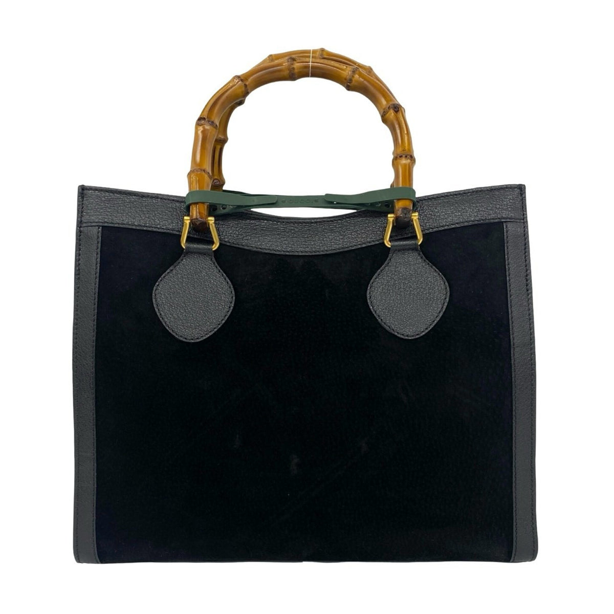 Gucci Black Suede Leather Handbag Tote Bag (Pre-Owned)