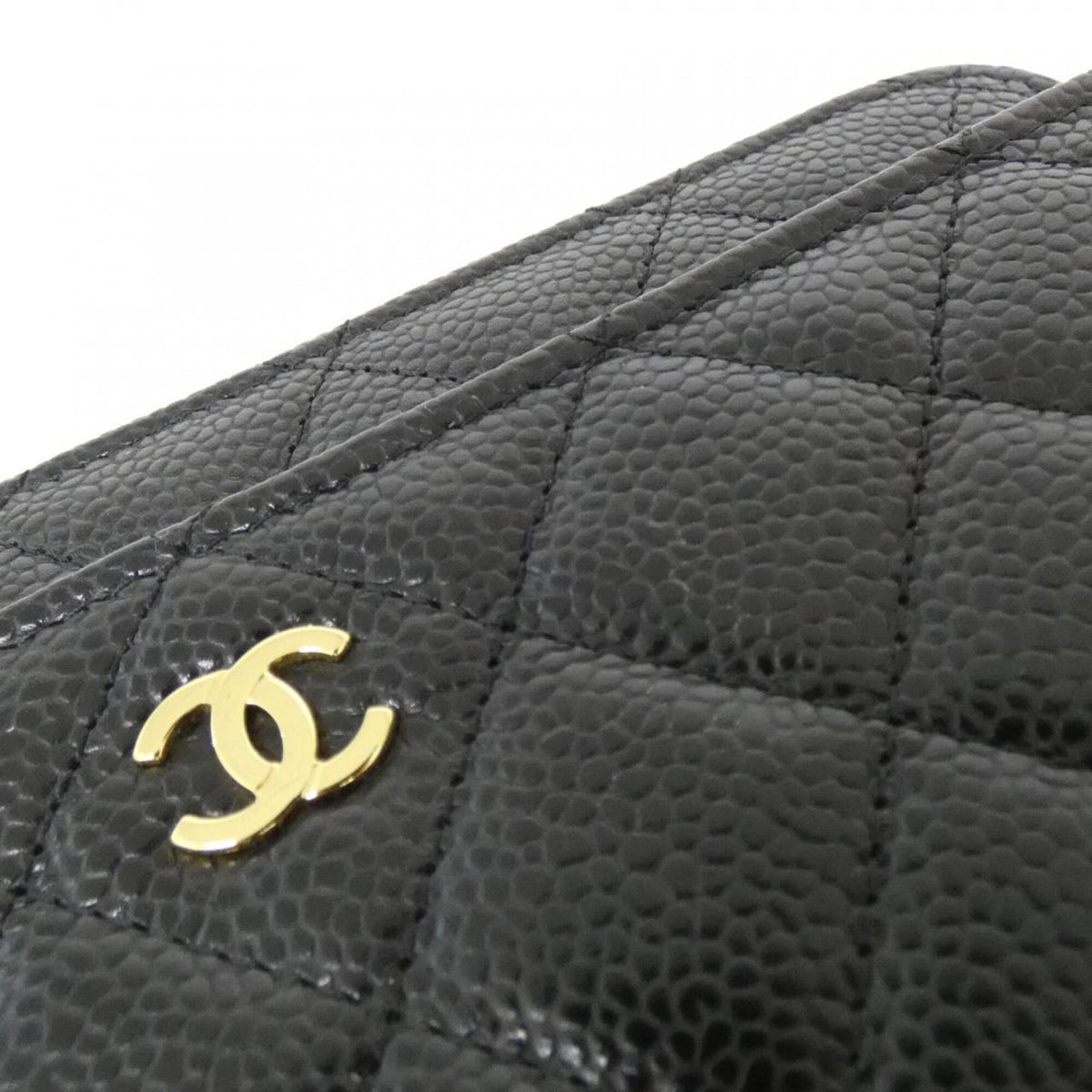 Chanel Black Bordeaux Grained Calfskin Chain/Shoulder Wallet (Pre-Owned)