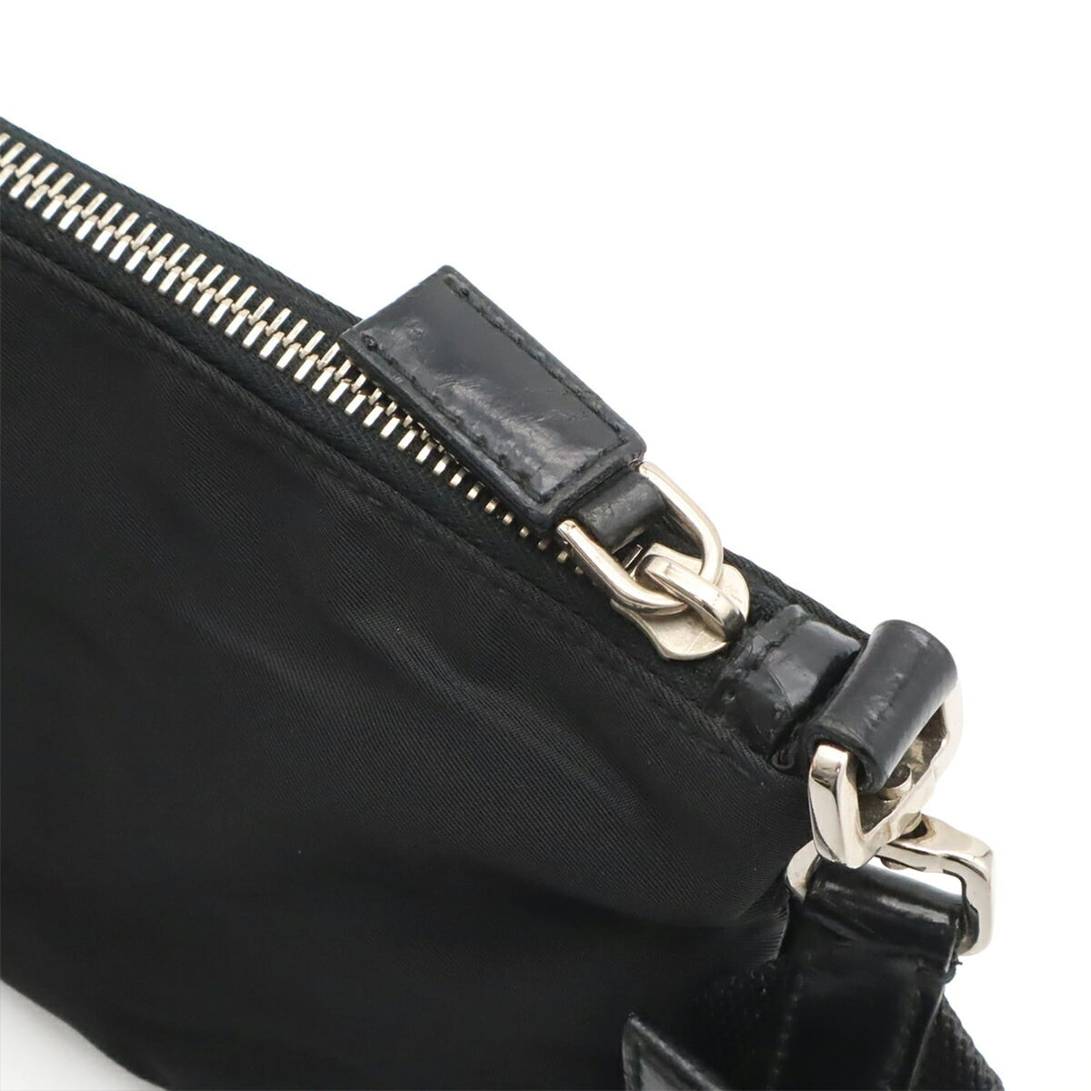 Prada Black Nero Nylon Leather Shoulder Bag (Pre-Owned)