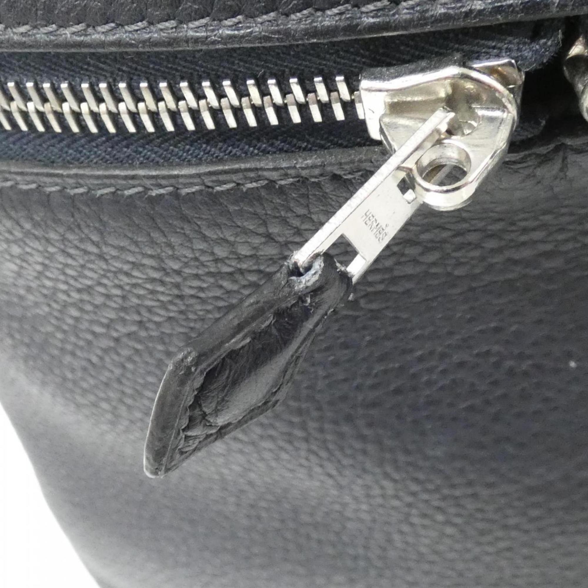 Hermes Blue Indigo Leather Handbag (Pre-Owned)