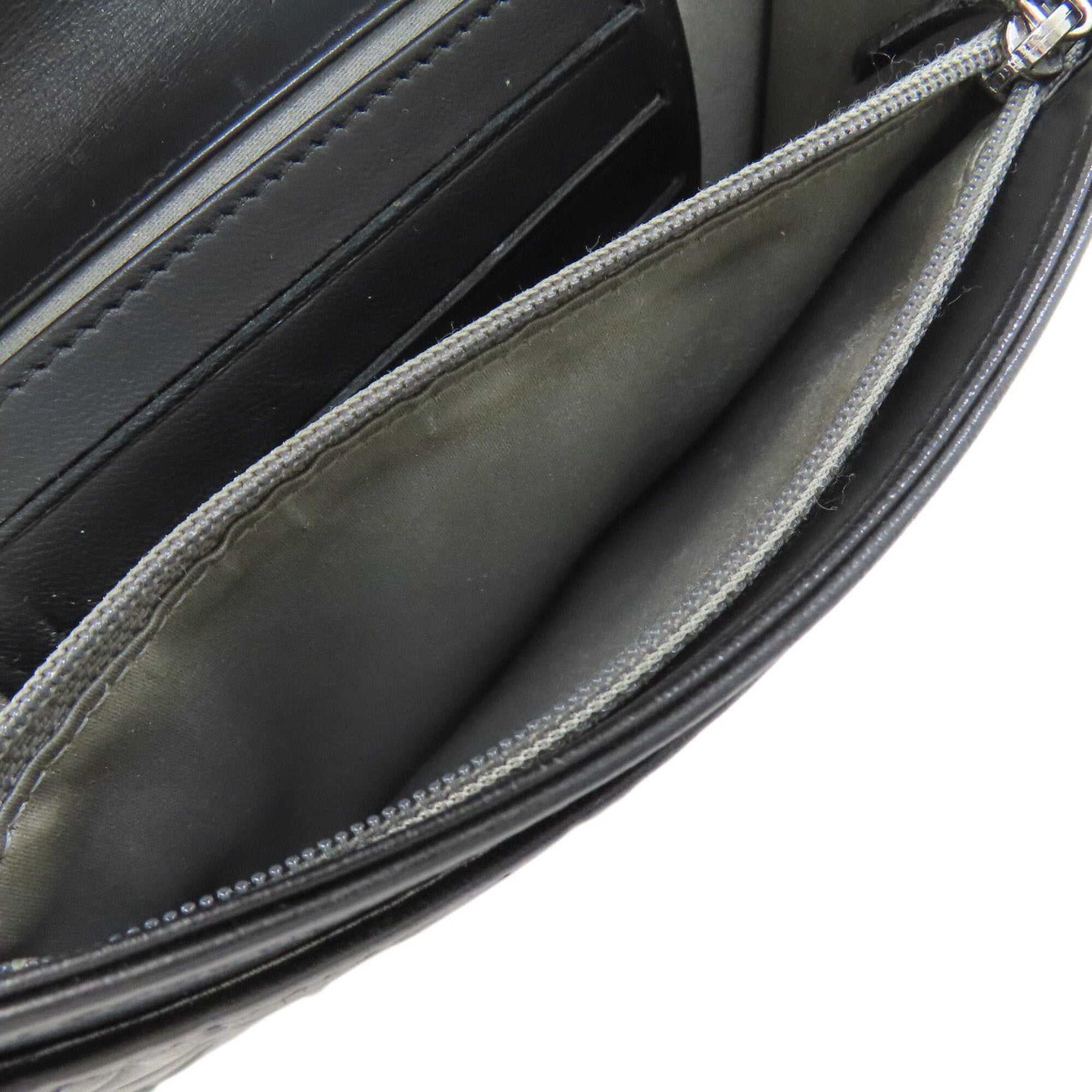Chanel Black Leather Long Wallet (Bi-Fold) (Pre-Owned)
