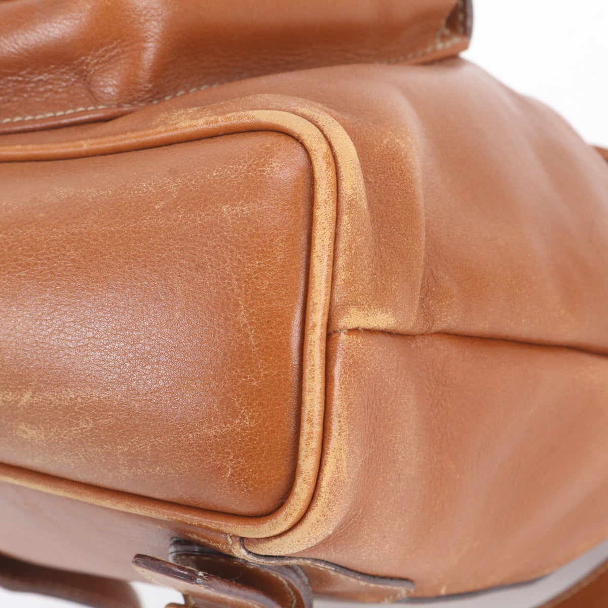 Gucci Camel Leather Backpack Shoulder Bag (Pre-Owned)