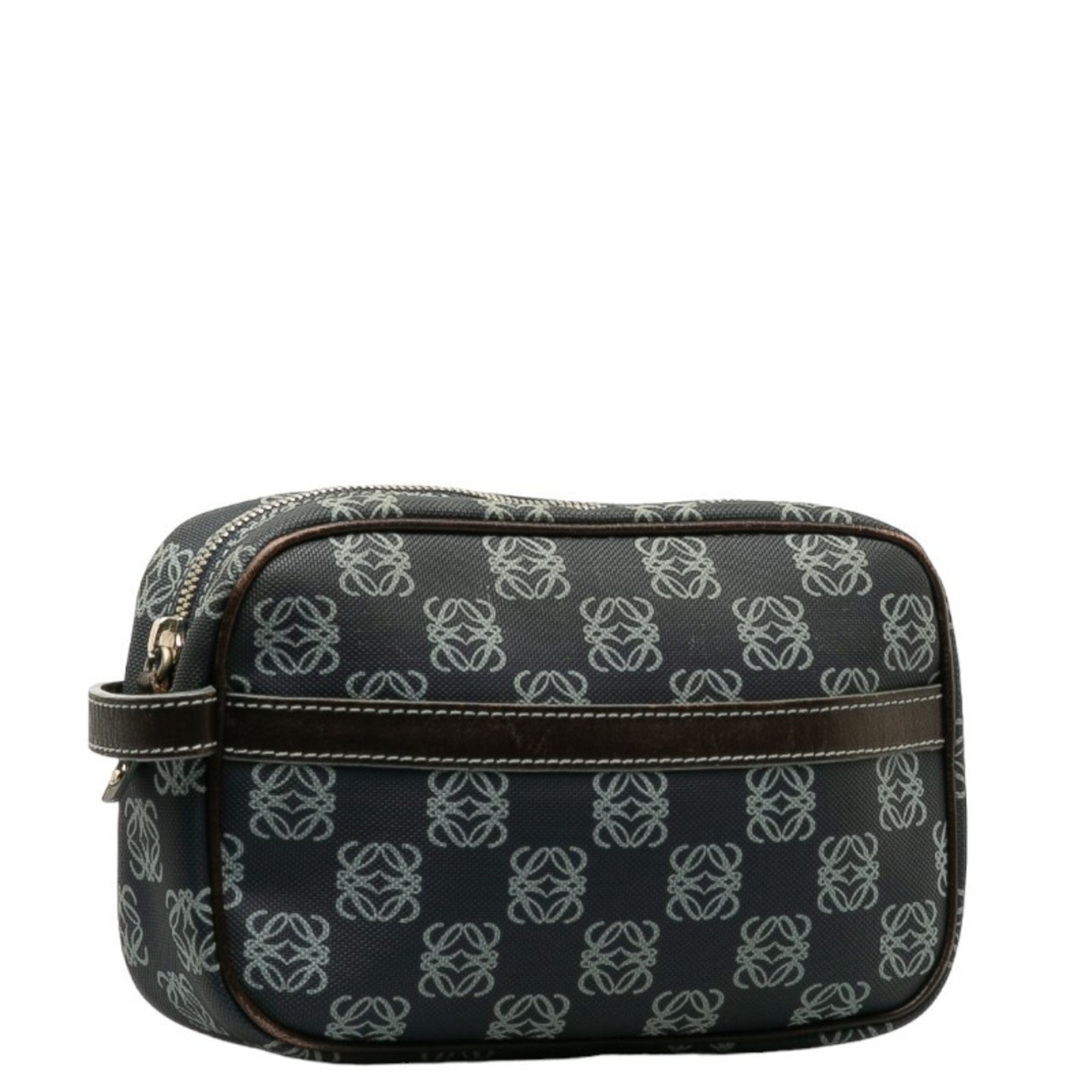 Loewe Brown Navy Pvc Leather Pouch (Pre-Owned)