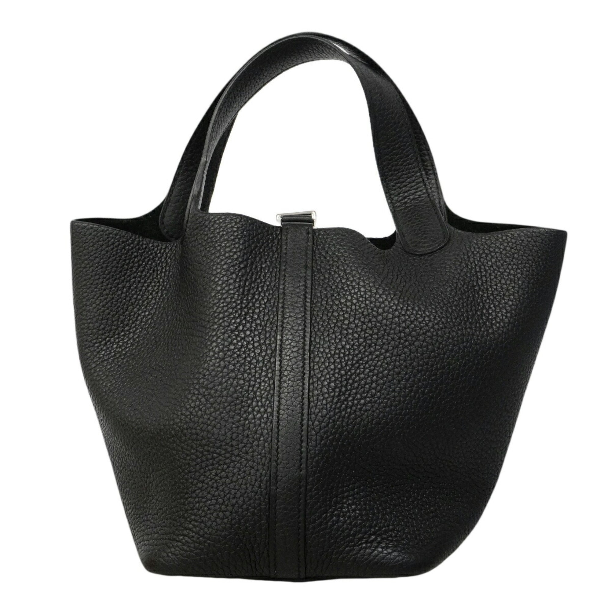 Hermes Black Taurillon Clemence Leather Handbag (Pre-Owned)