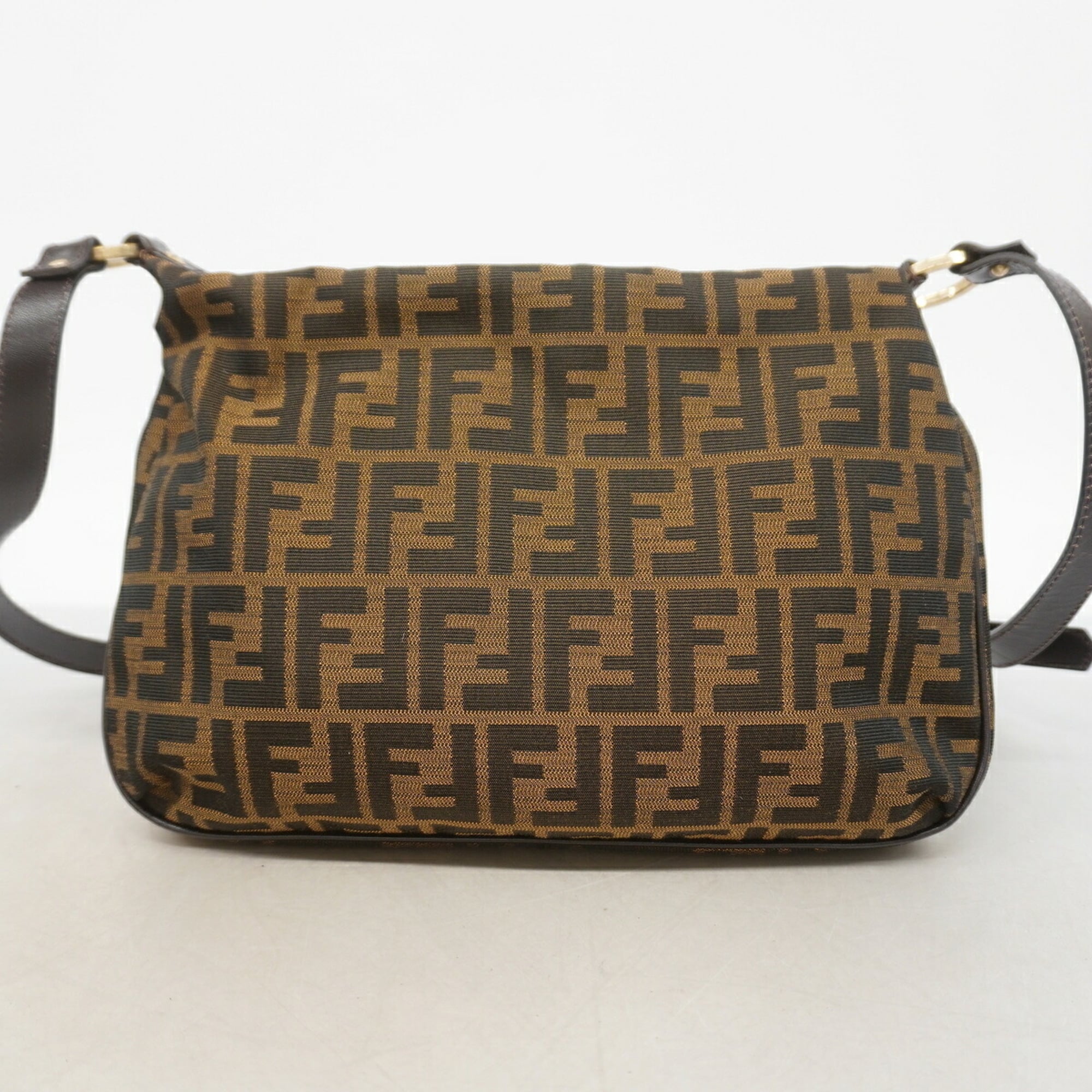 Fendi Brown Nylon Canvas Shoulder Bag (Pre-Owned)