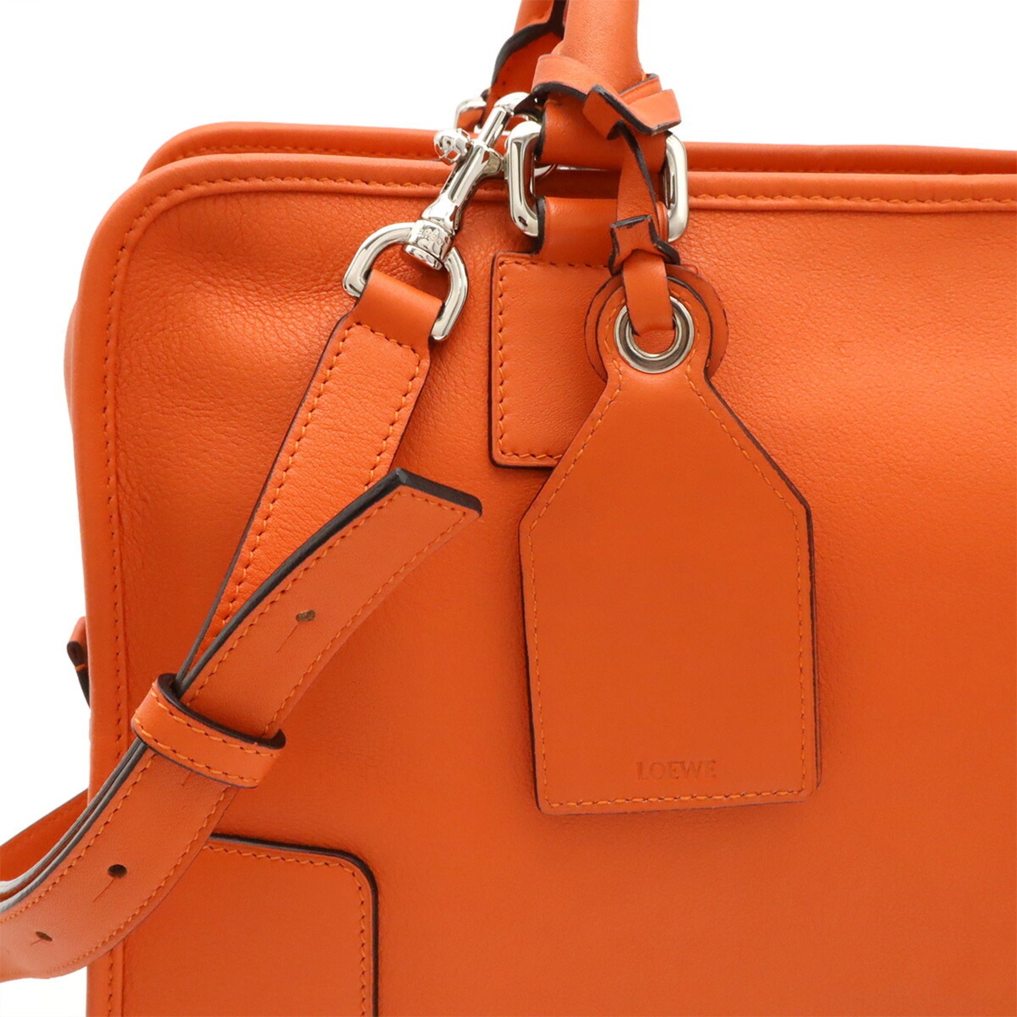 Loewe Orange Leather Handbag Shoulder Bag (Pre-Owned)