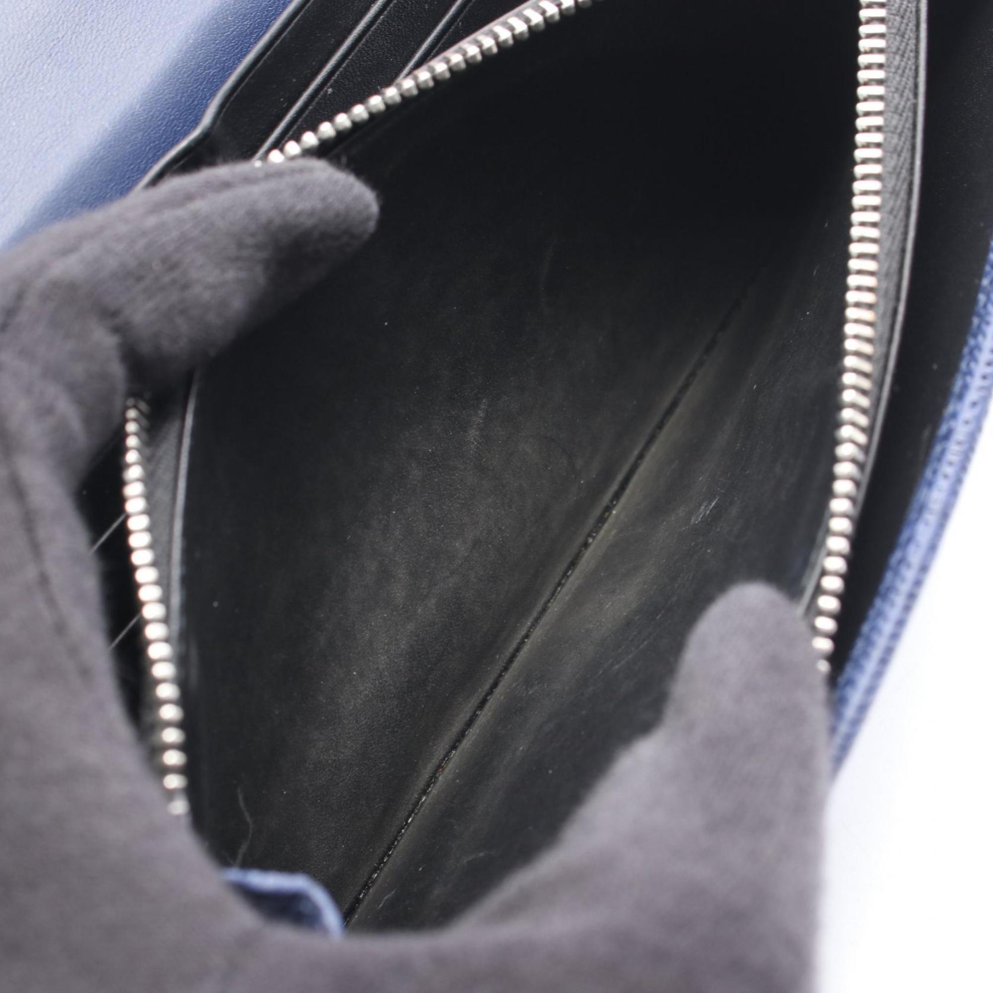 Loewe Navy Leather Long Wallet (Bi-Fold) (Pre-Owned)