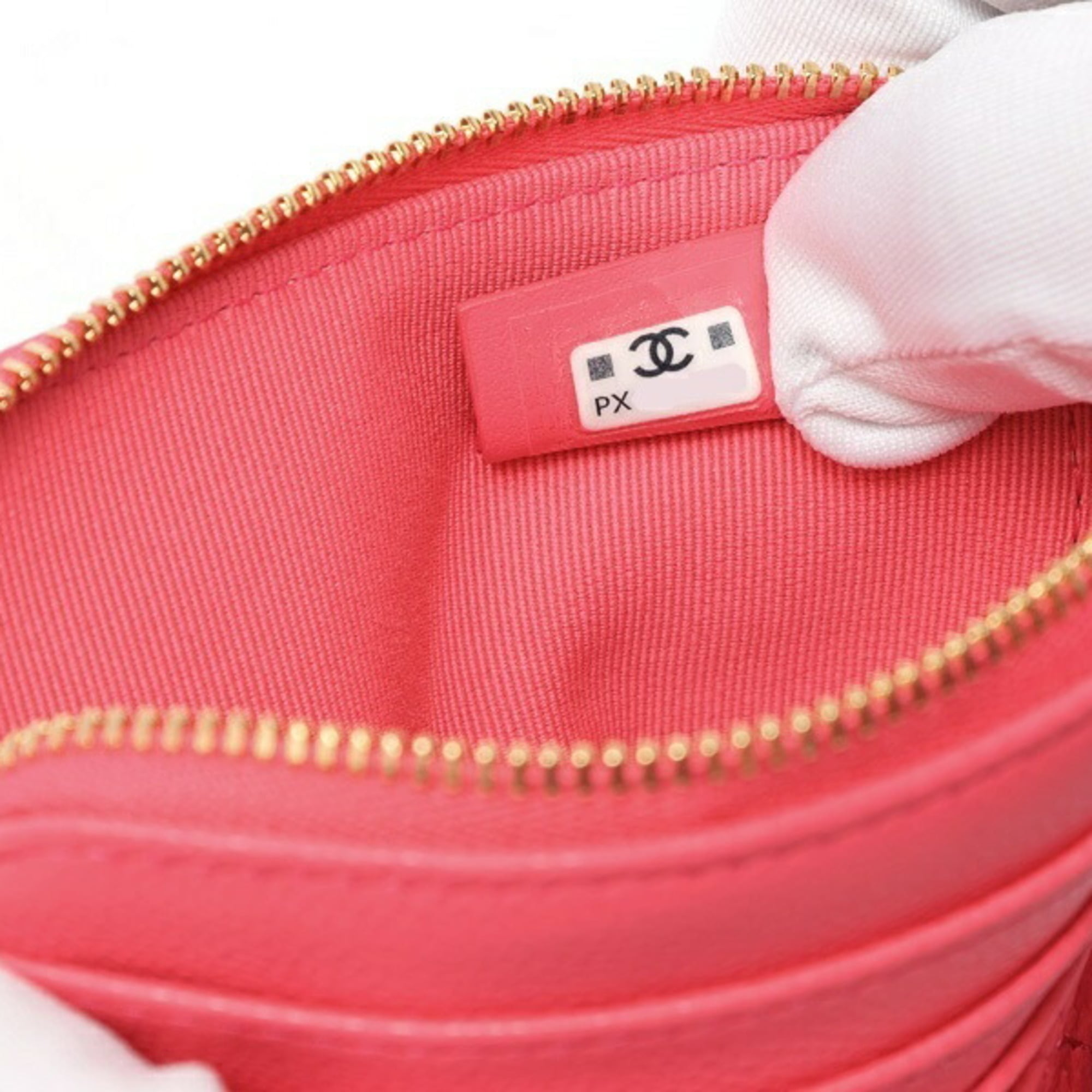 Chanel Matelasse Pink Grained Calfskin Coin Purse/Coin Case (Pre-Owned)