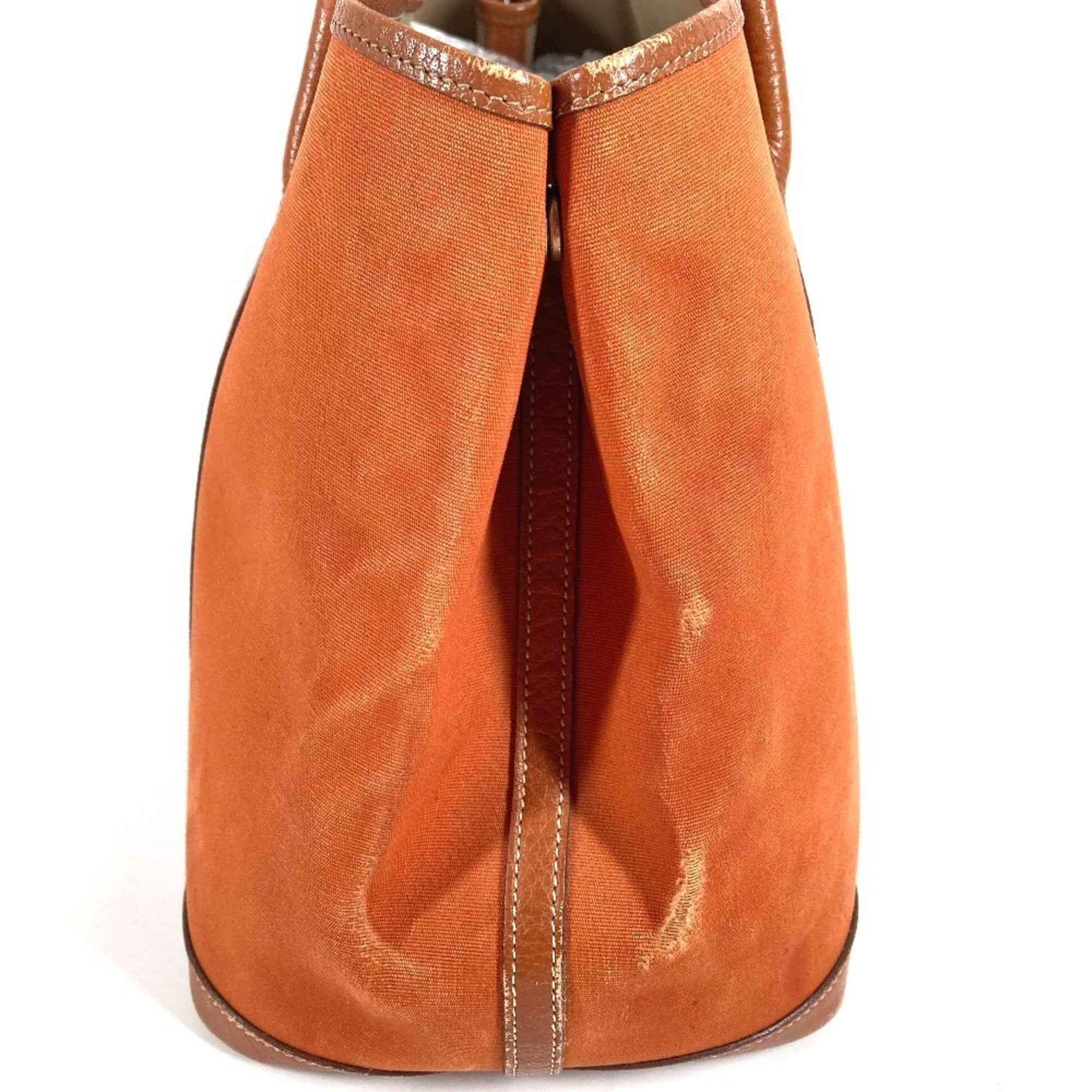 Hermes Orange Canvas Leather Handbag Shoulder Bag Tote Bag (Pre-Owned)
