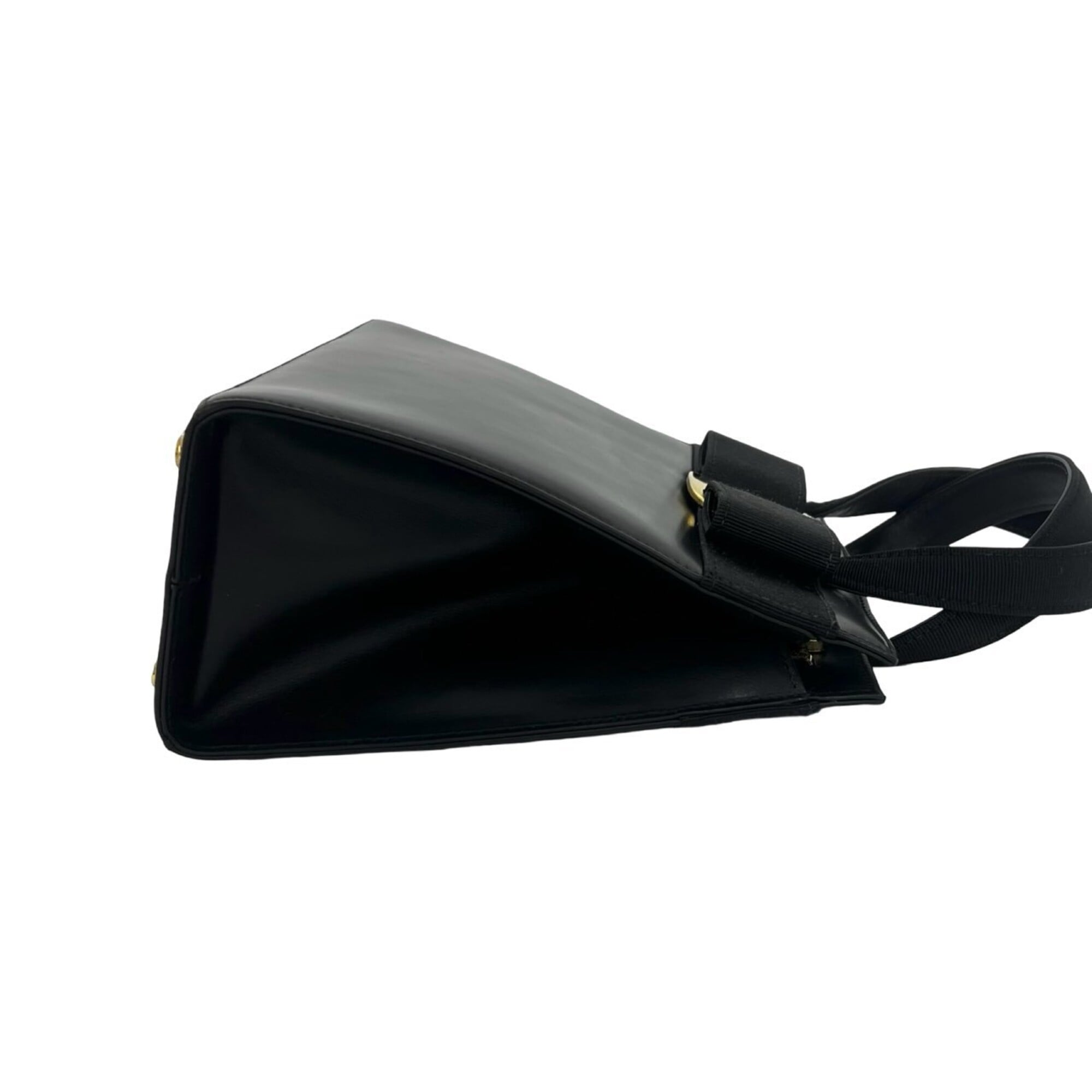 Salvatore Ferragamo Black Leather Handbag Shoulder Bag (Pre-Owned)