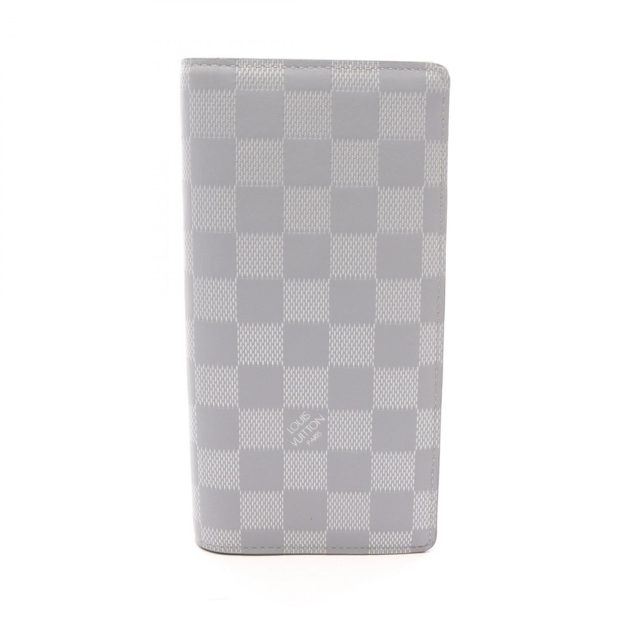 Louis Vuitton Gray Leather Long Wallet (Bi-Fold) (Pre-Owned)
