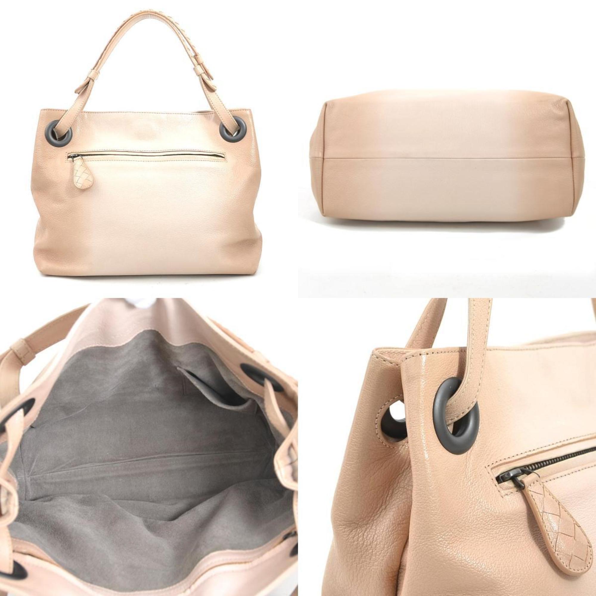 Bottega Veneta Pink Beige Leather Handbag (Pre-Owned)