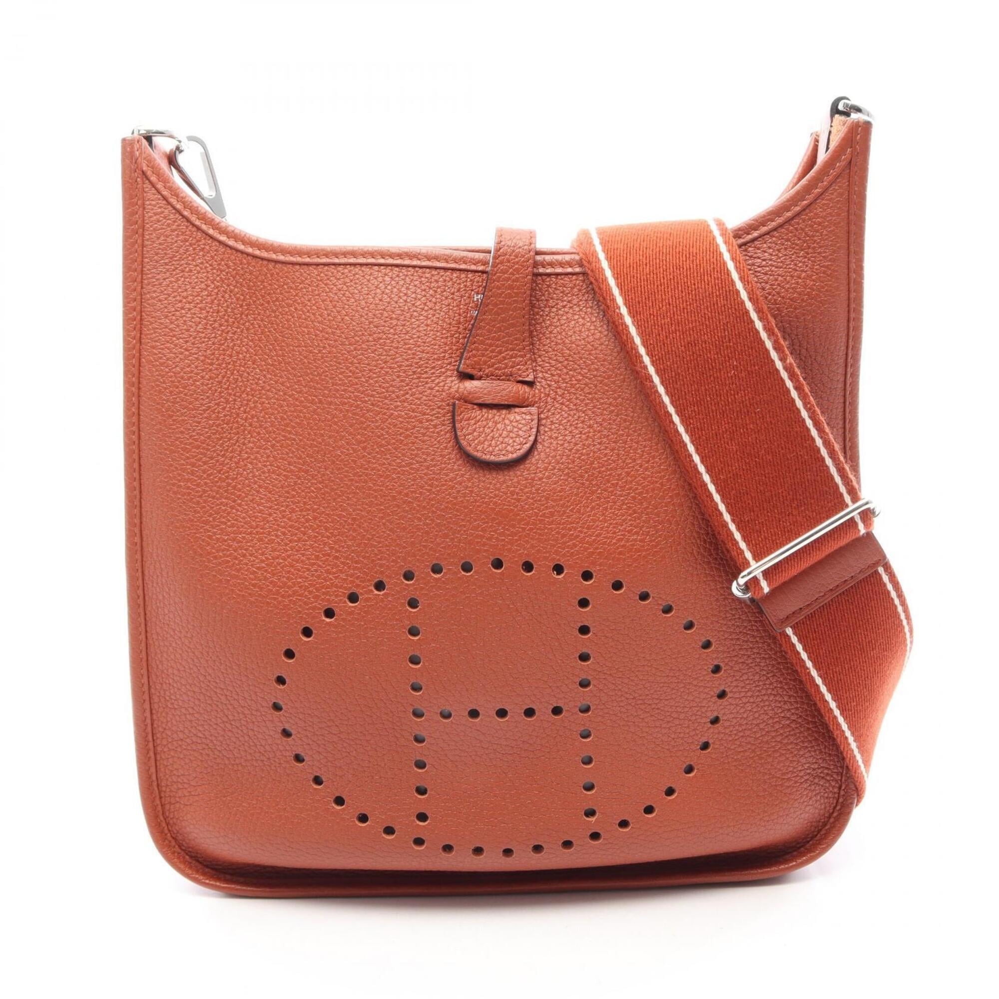 Hermes Brown Taurillon Clemence Leather Handbag Shoulder Bag (Pre-Owned)