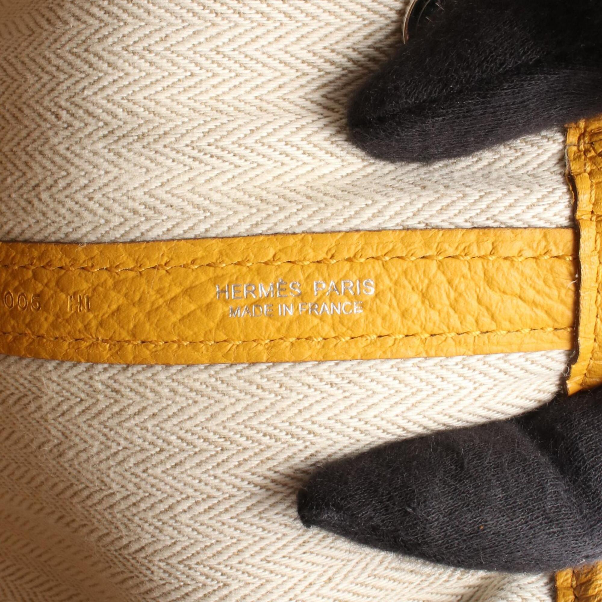 Hermes Yellow Country Leather Handbag Tote Bag (Pre-Owned)