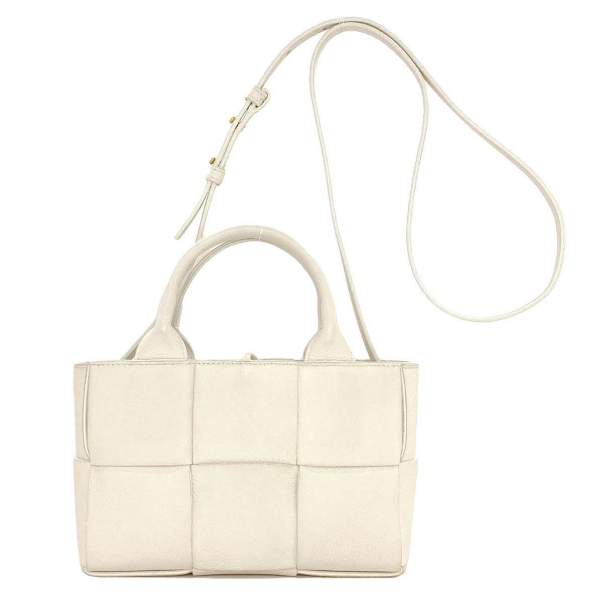 Bottega Veneta White Leather Handbag Pouch (Pre-Owned)