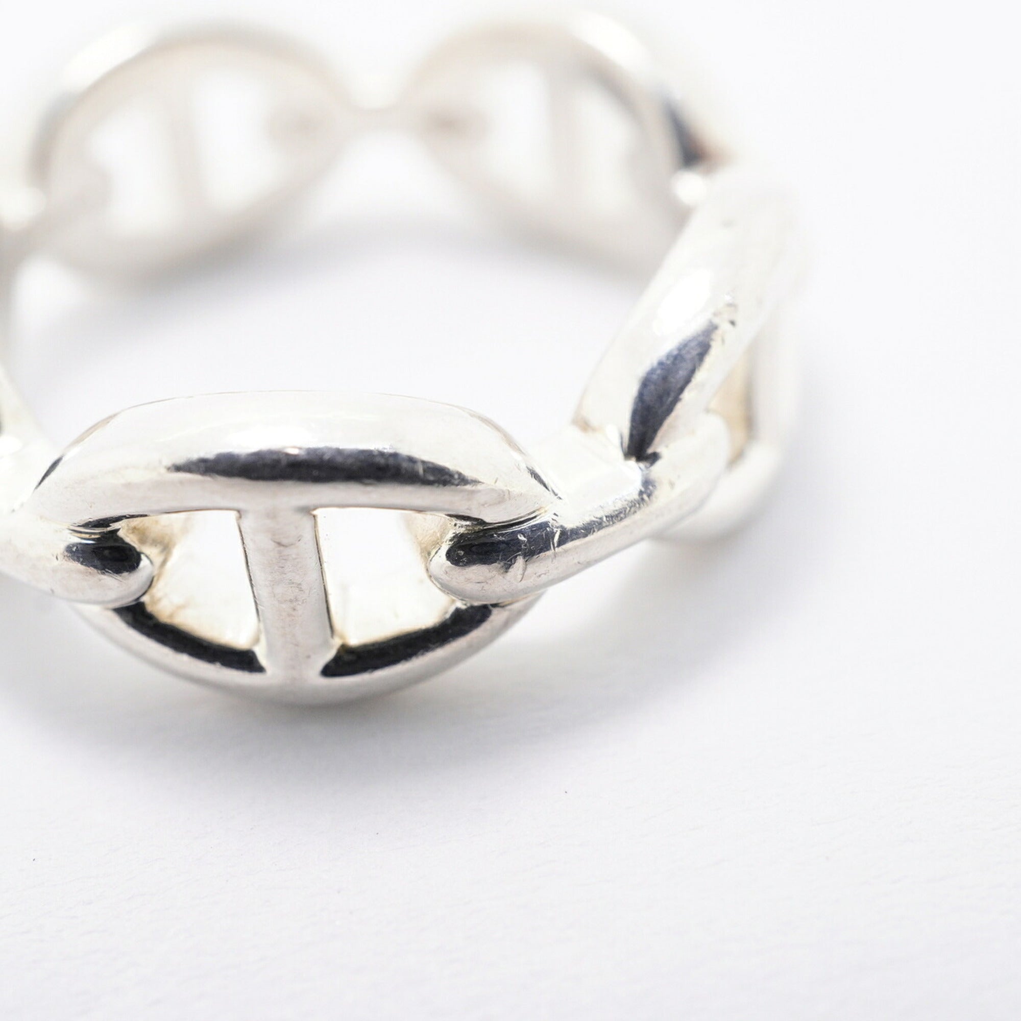 Hermes Silver 925 Band Ring (Pre-Owned)