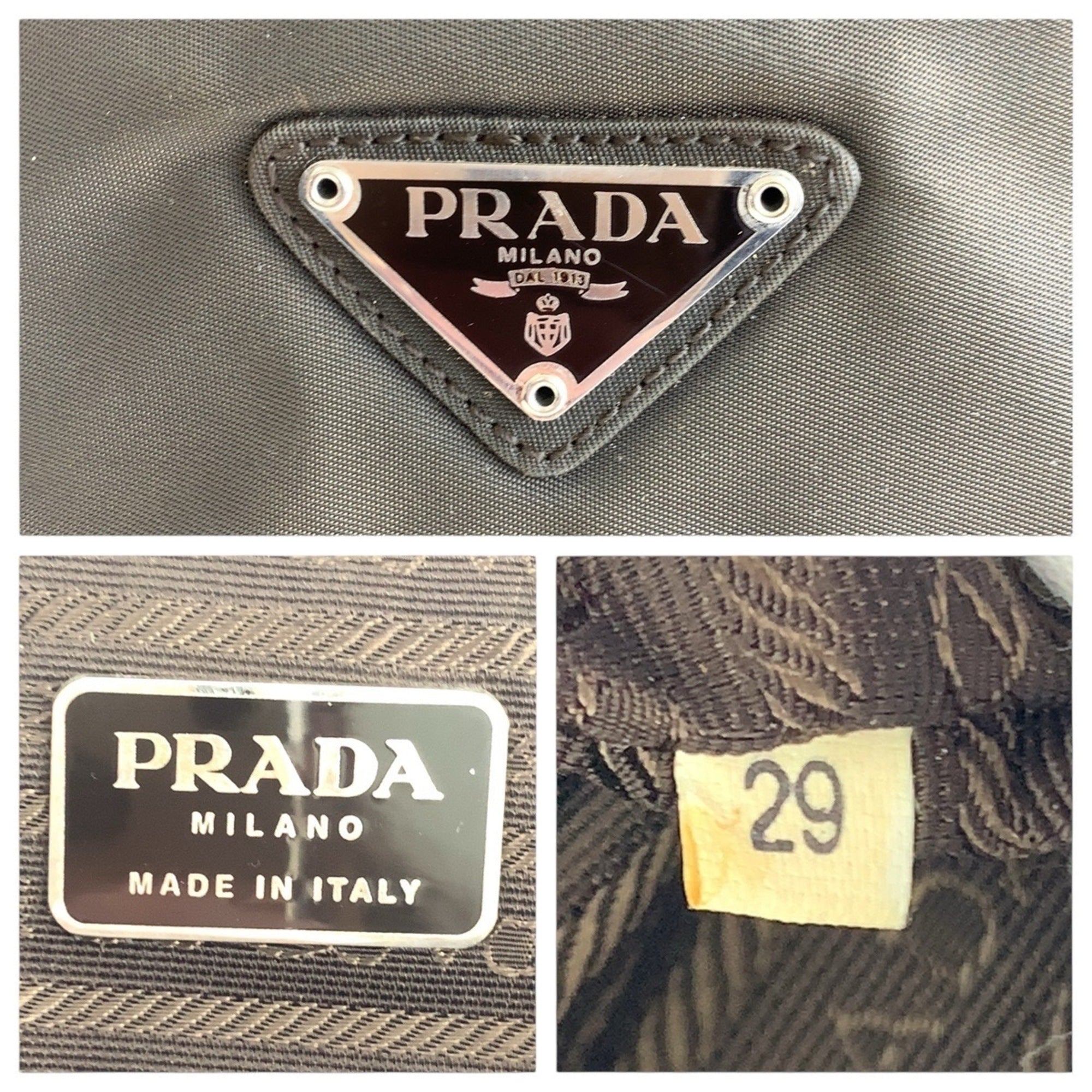 Prada Brown Nylon Shoulder Bag (Pre-Owned)
