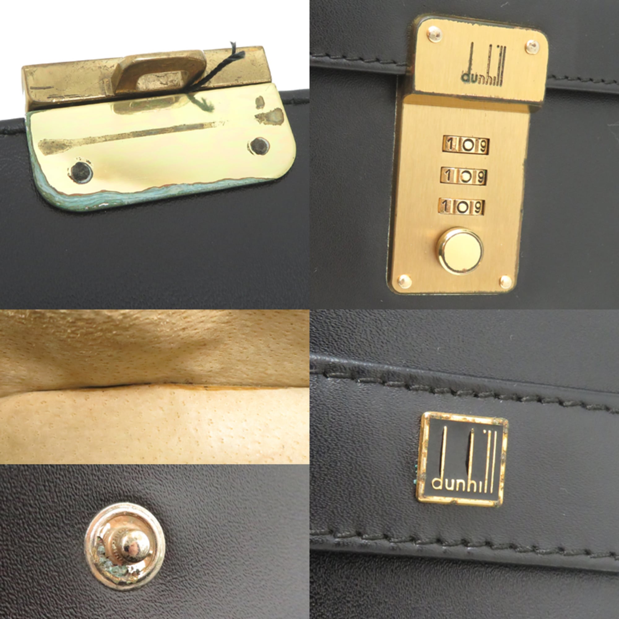 Dunhill Black Leather Clutch Bag (Pre-Owned)
