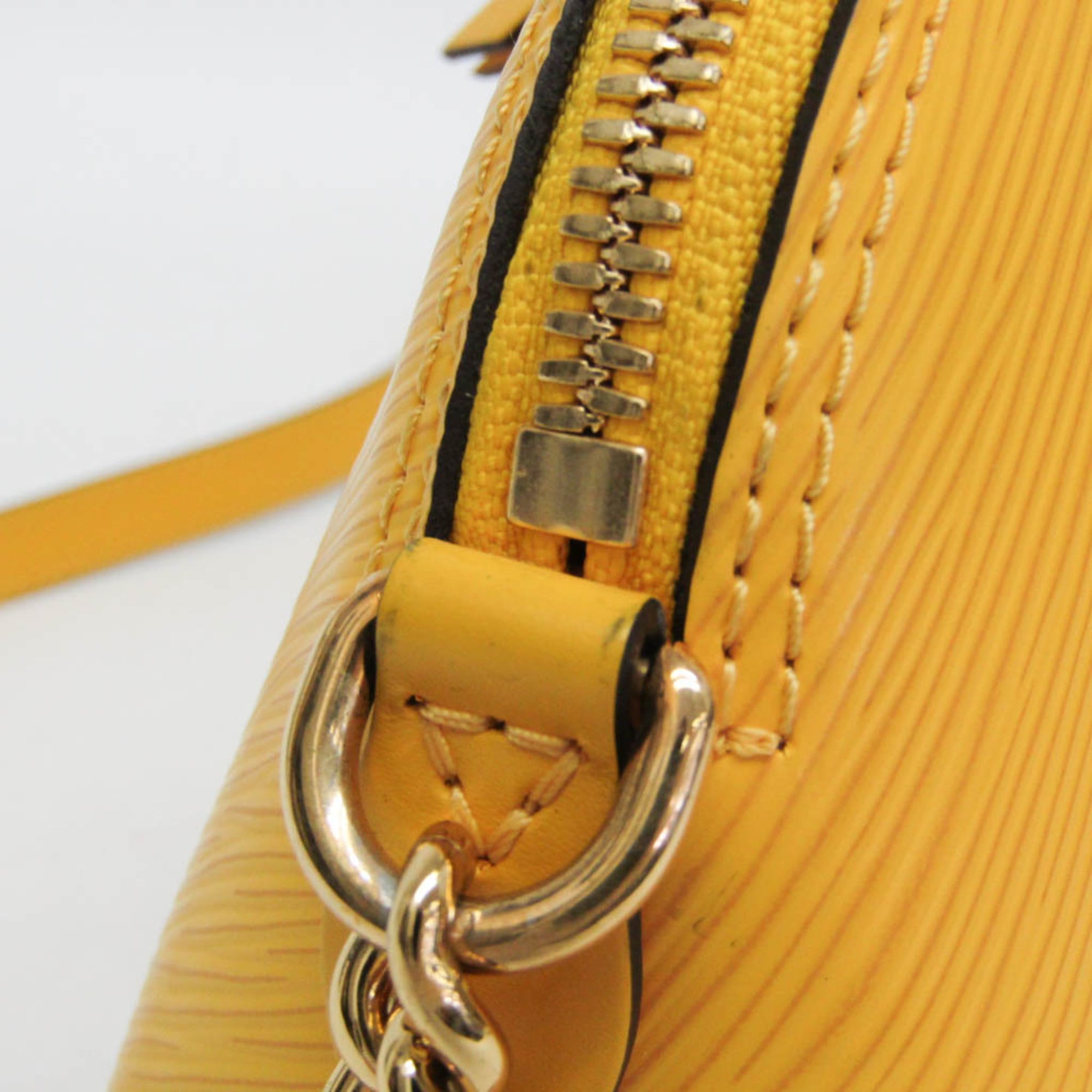 Louis Vuitton Alma Chain Handbag Epi Leather Yellow Leather Shoulder Bag Bag (Pre-Owned)