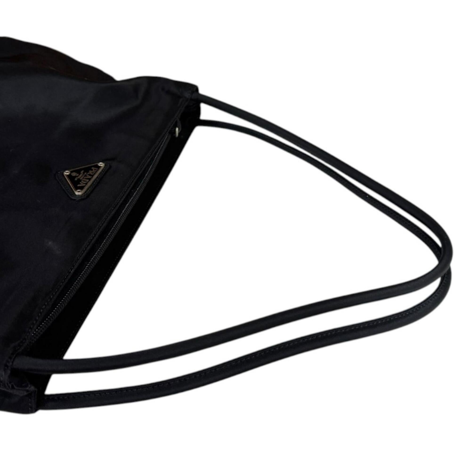 Prada Black Nero Nylon Handbag Tote Bag (Pre-Owned)
