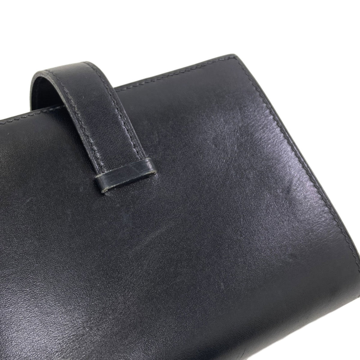 Hermes Black Box Calf Leather Wallet (Bi-Fold) (Pre-Owned)