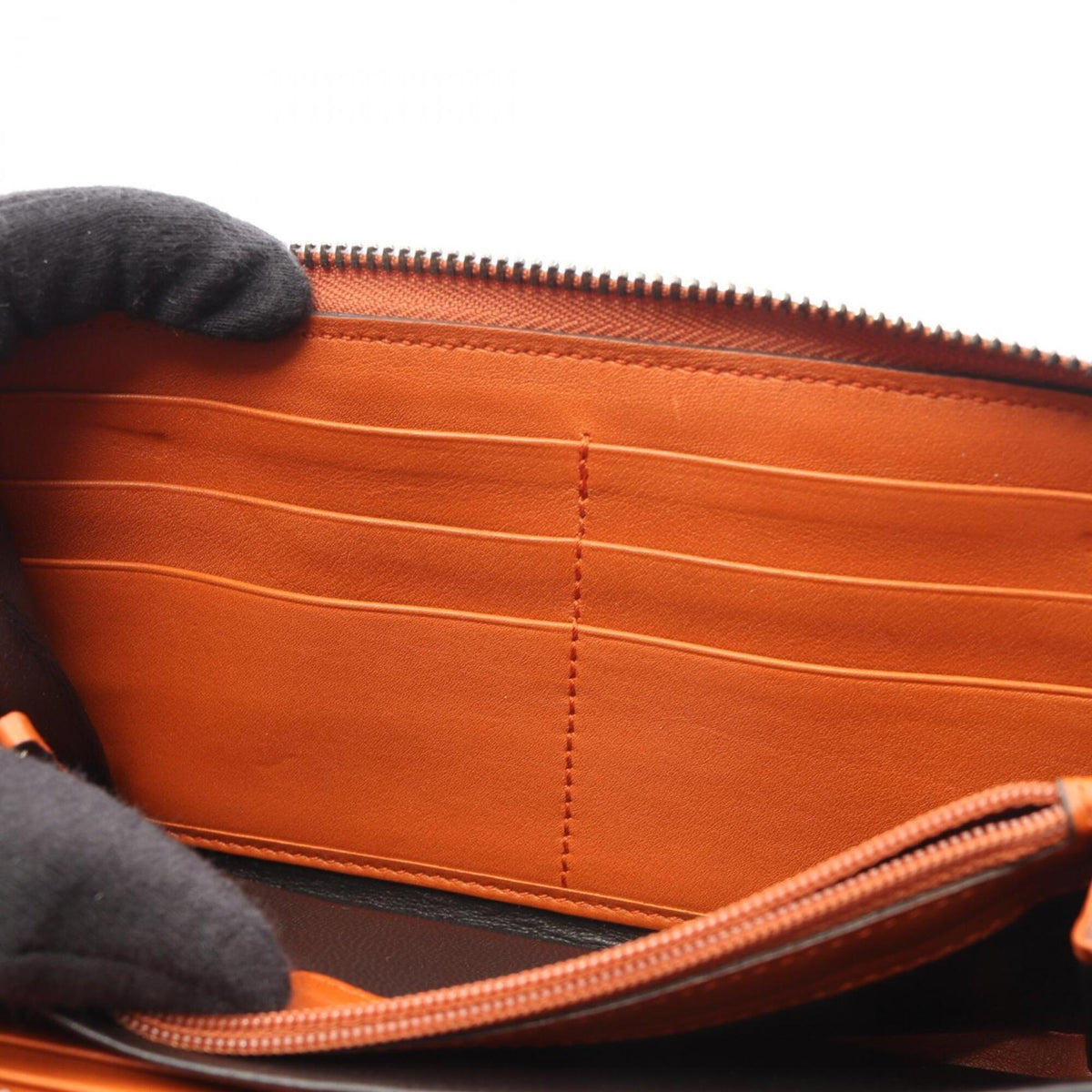 Gucci Orange Leather Long Wallet (Bi-Fold) (Pre-Owned)