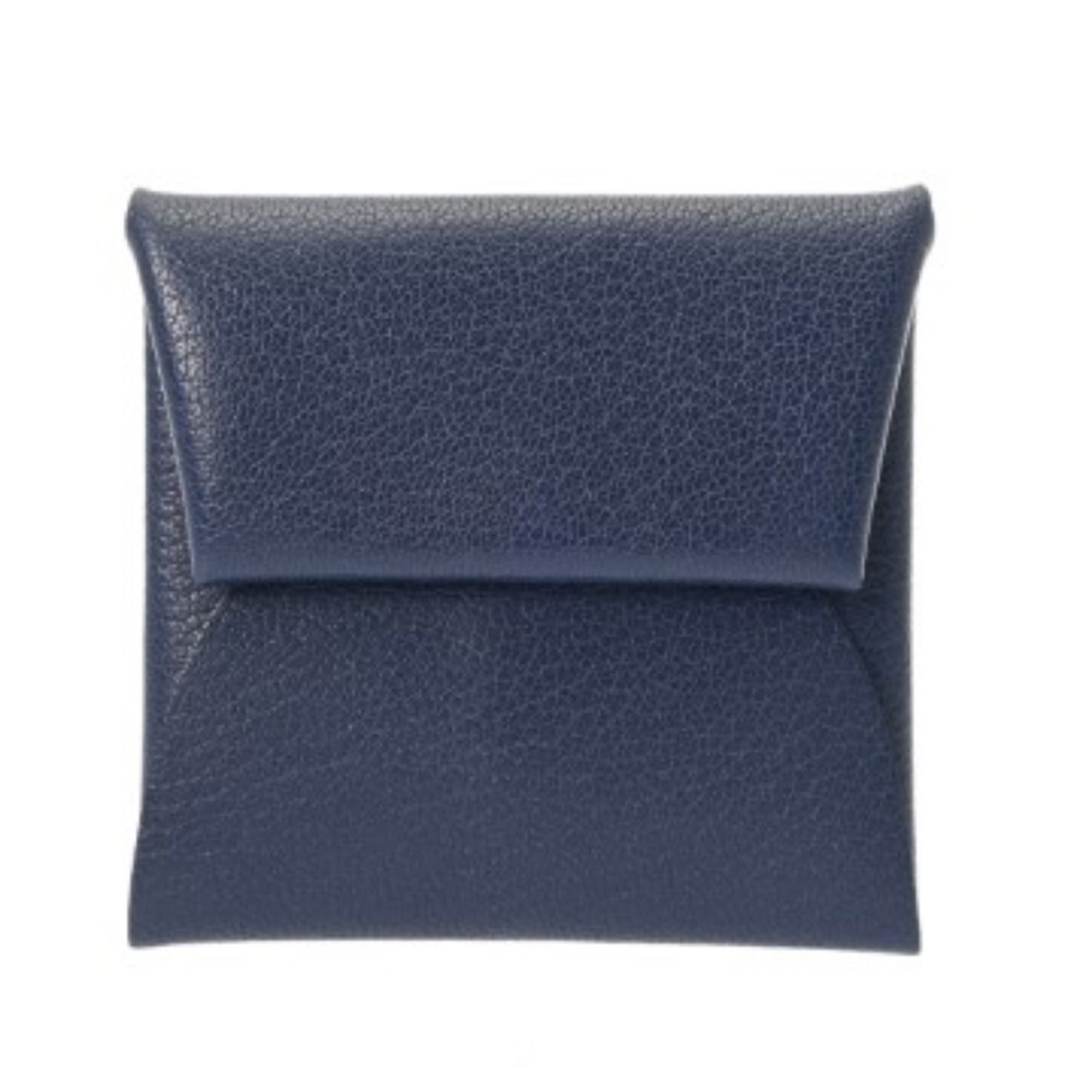 Hermes Blue Evercalf Leather Coin Purse/Coin Case (Pre-Owned)