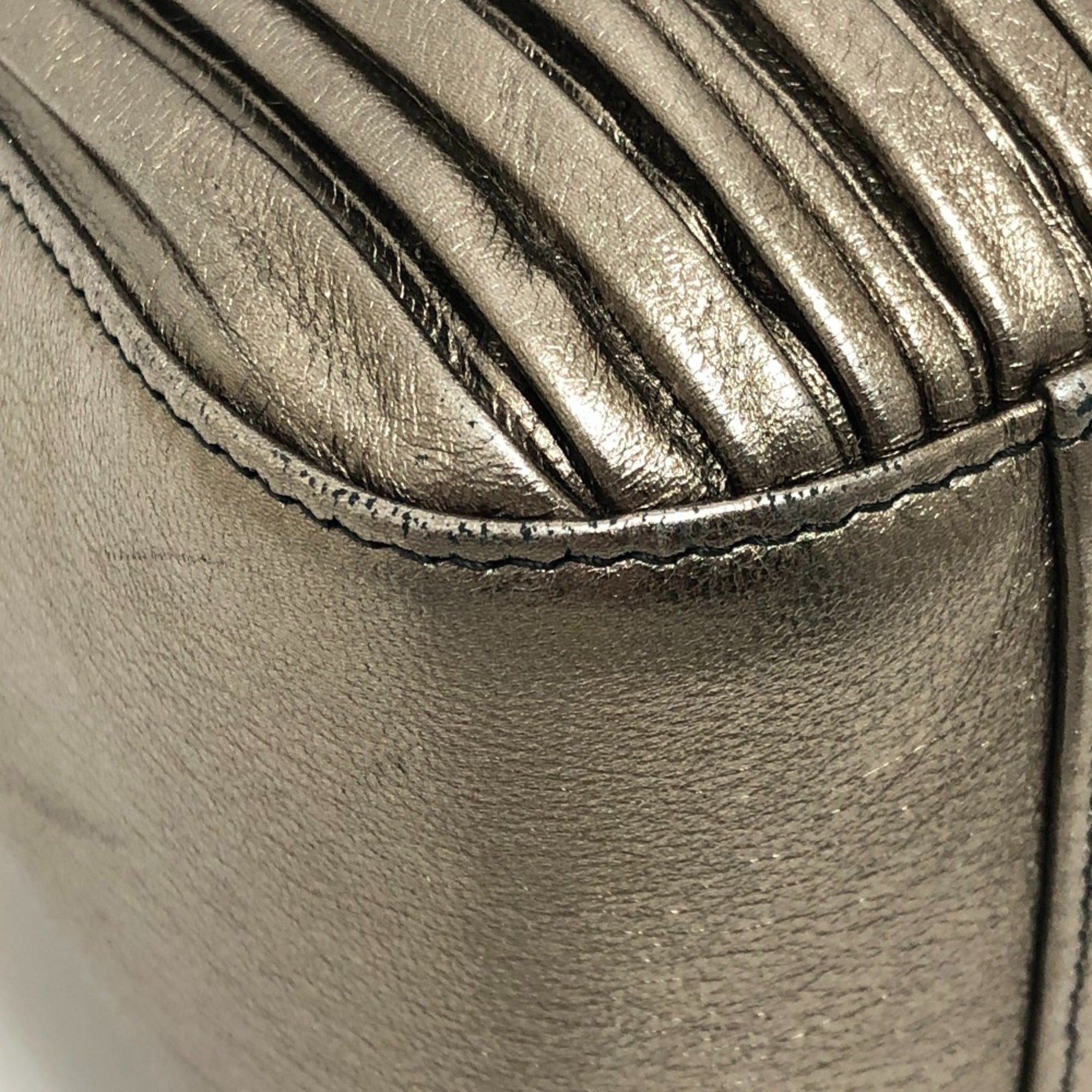 Bvlgari Gold Leather Shoulder Bag Tote Bag (Pre-Owned)