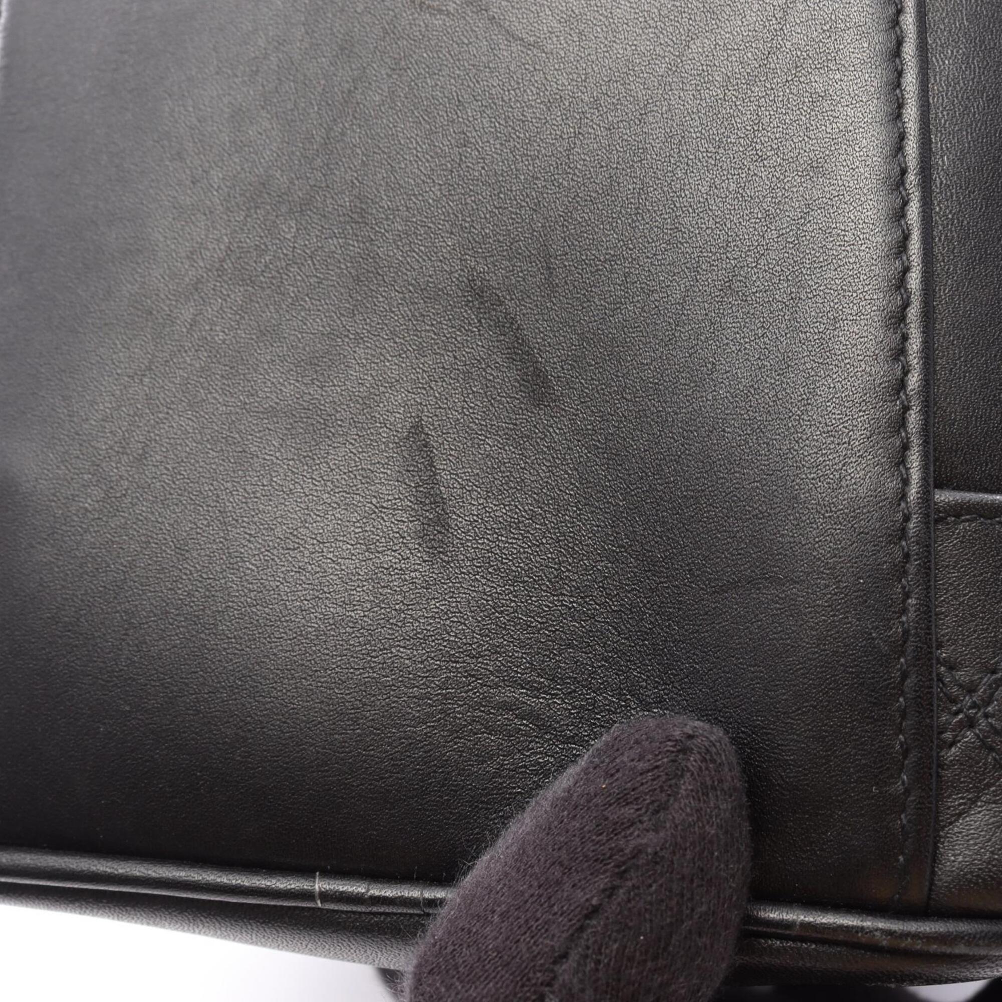 Chanel Black Leather Handbag Vanity Bag (Pre-Owned)