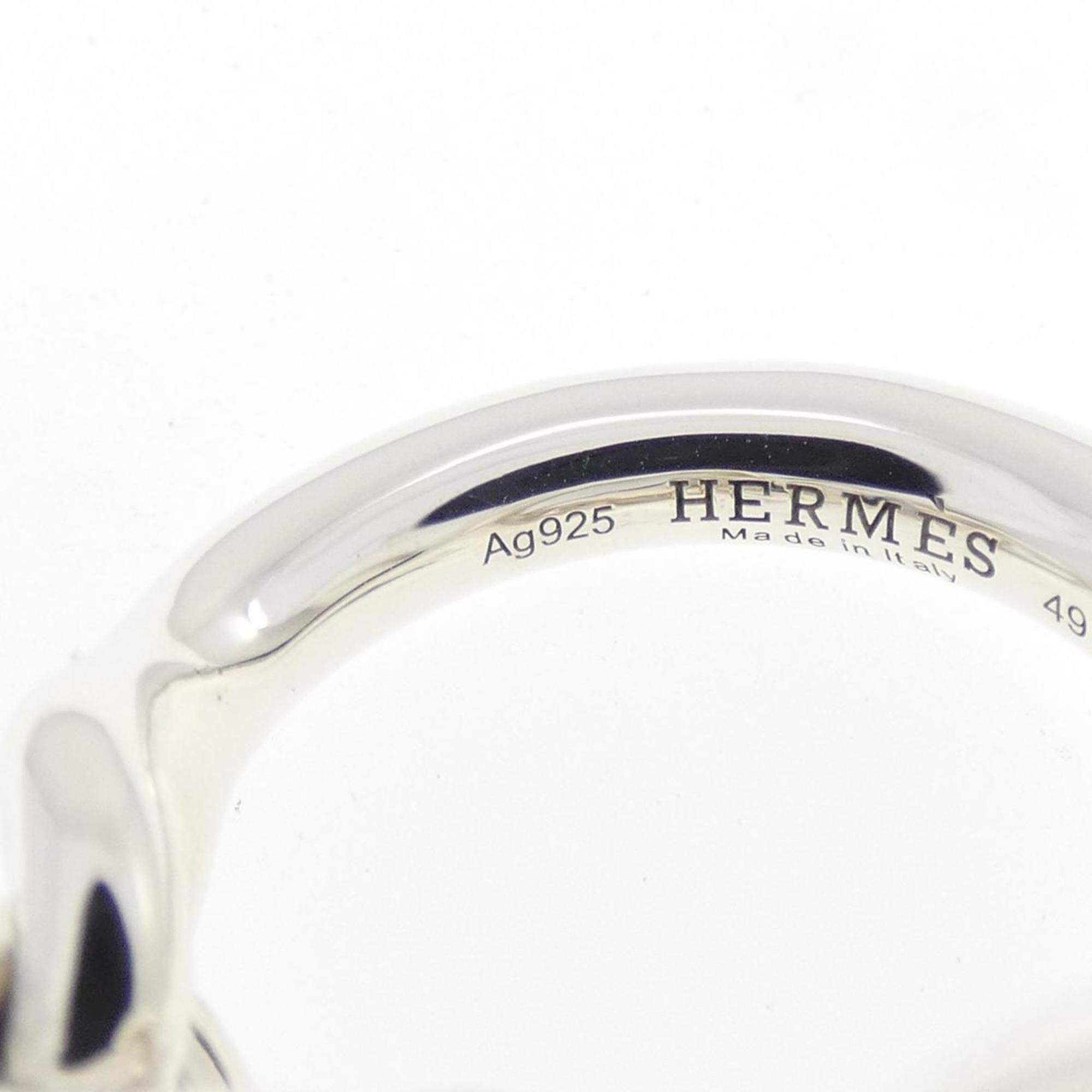 Hermes Silver Silver 925 Band Ring (Pre-Owned)