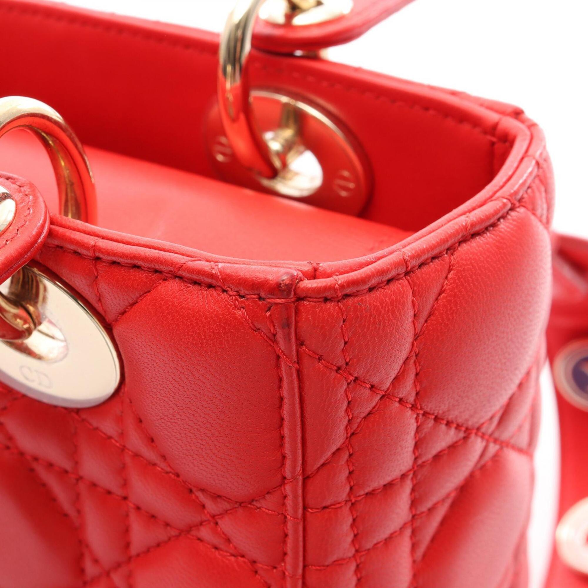 Christian Dior Red Color Leather Handbag (Pre-Owned)