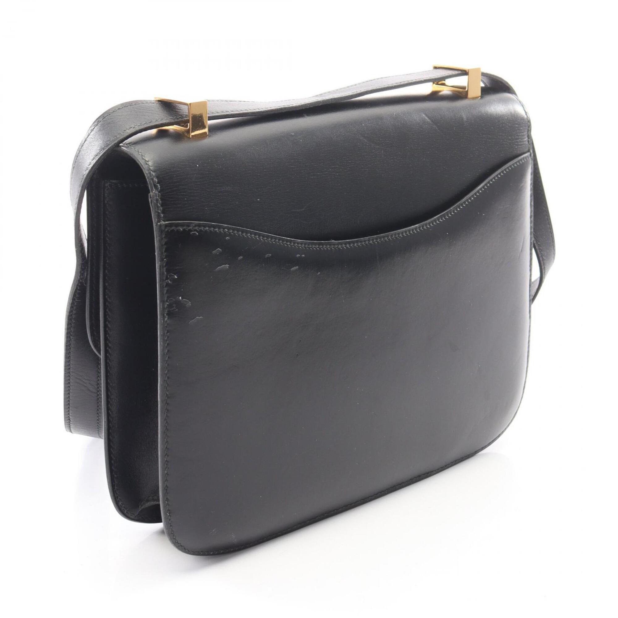 Hermes Constance Black Box Calf Leather Handbag Shoulder Bag (Pre-Owned)