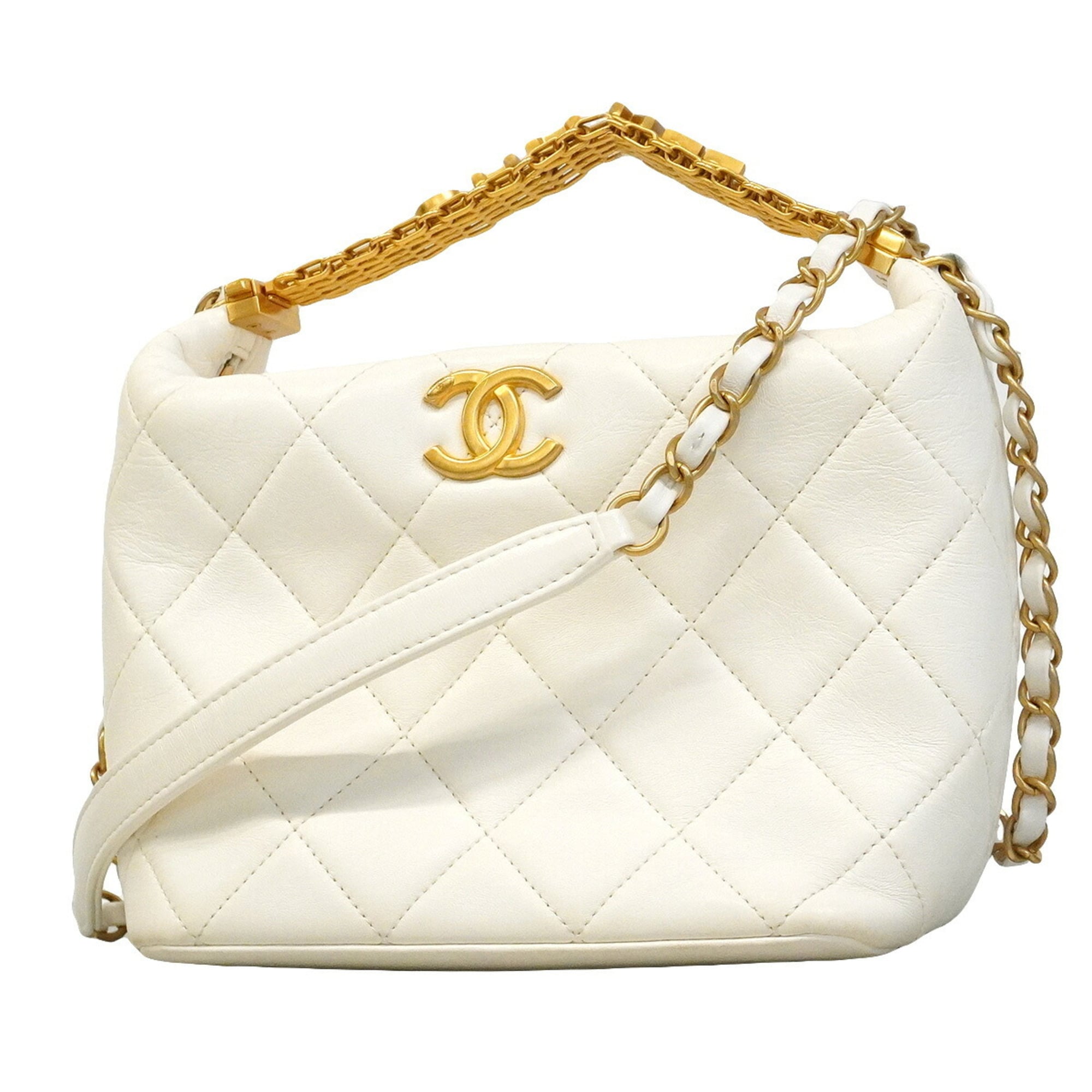 Chanel White Leather Handbag (Pre-Owned)