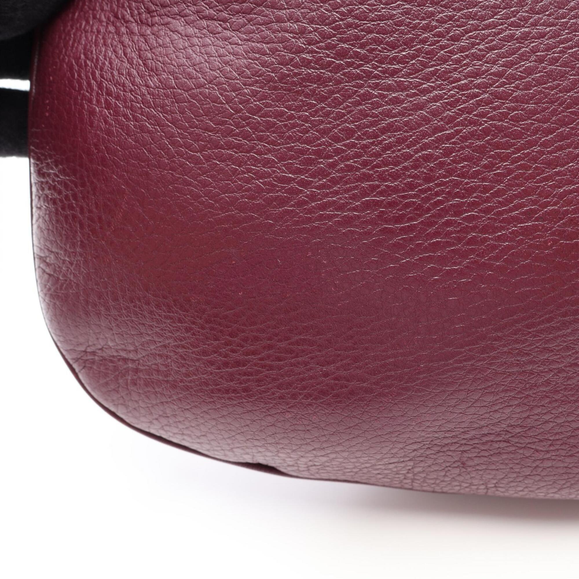 Loewe Bordeaux Leather Handbag Shoulder Bag (Pre-Owned)