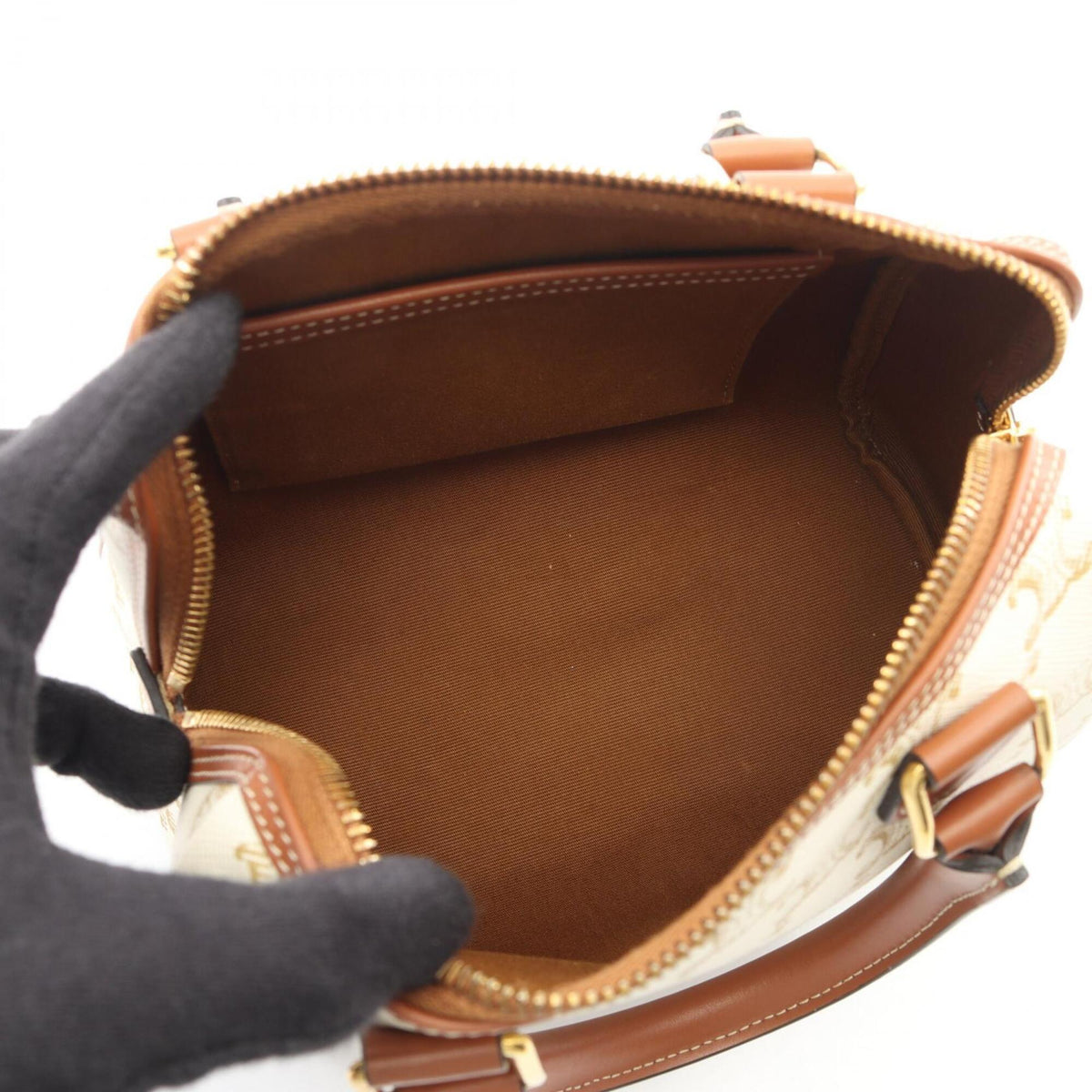 Celine Brown Ivory Coated Canvas Leather Handbag (Pre-Owned)