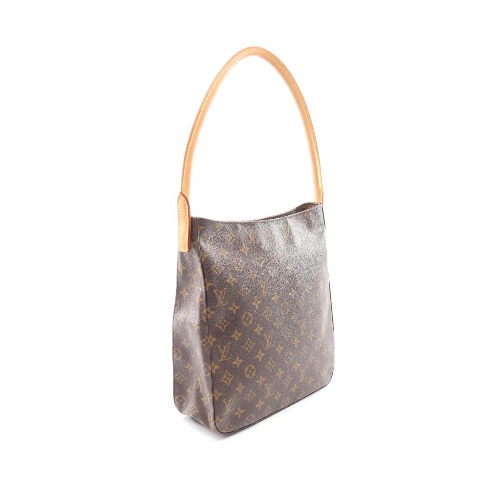 Louis Vuitton Brown Coated Canvas Leather Handbag Shoulder Bag (Pre-Owned)