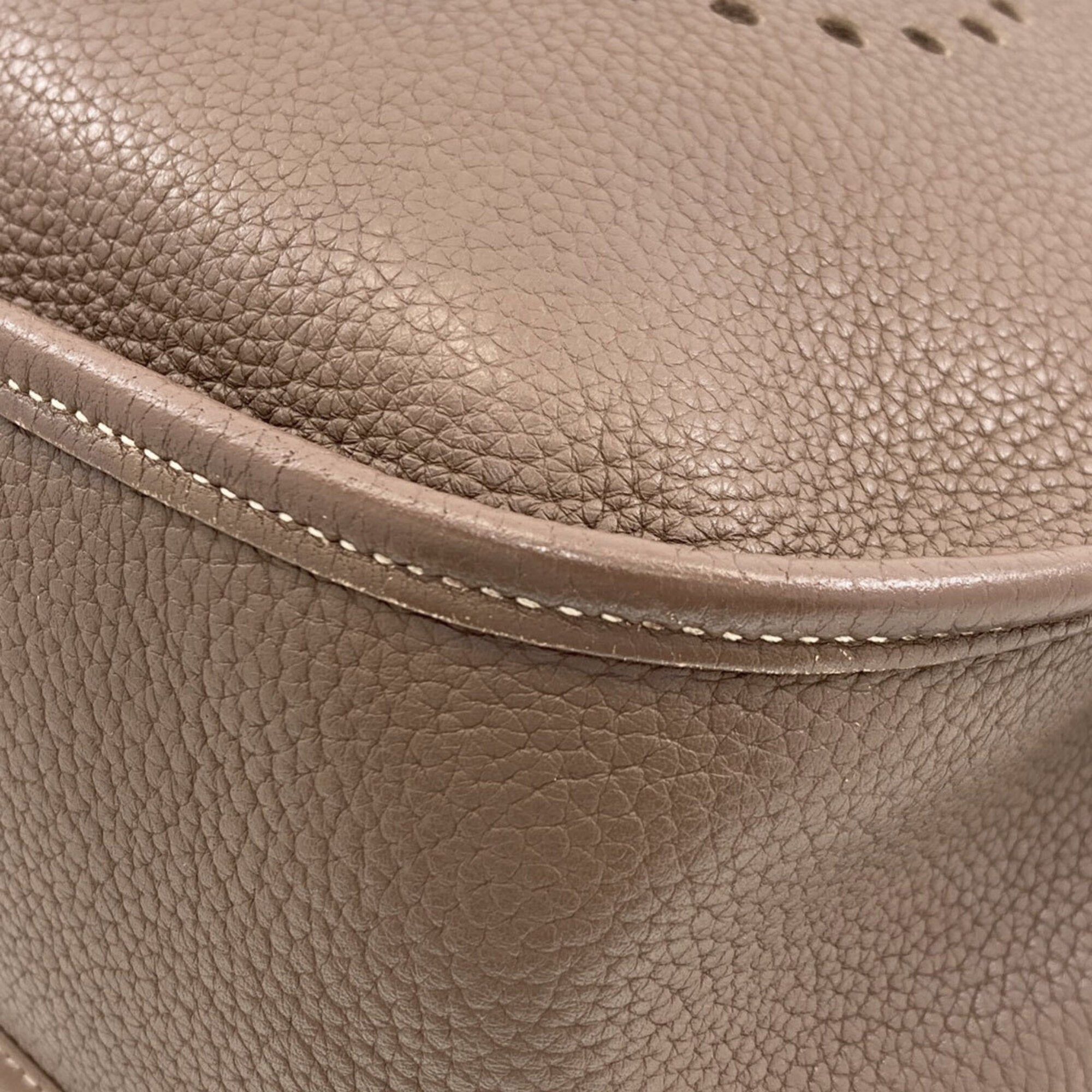 Hermes Etoupe Gray Taurillon Clemence Leather Shoulder Bag (Pre-Owned)