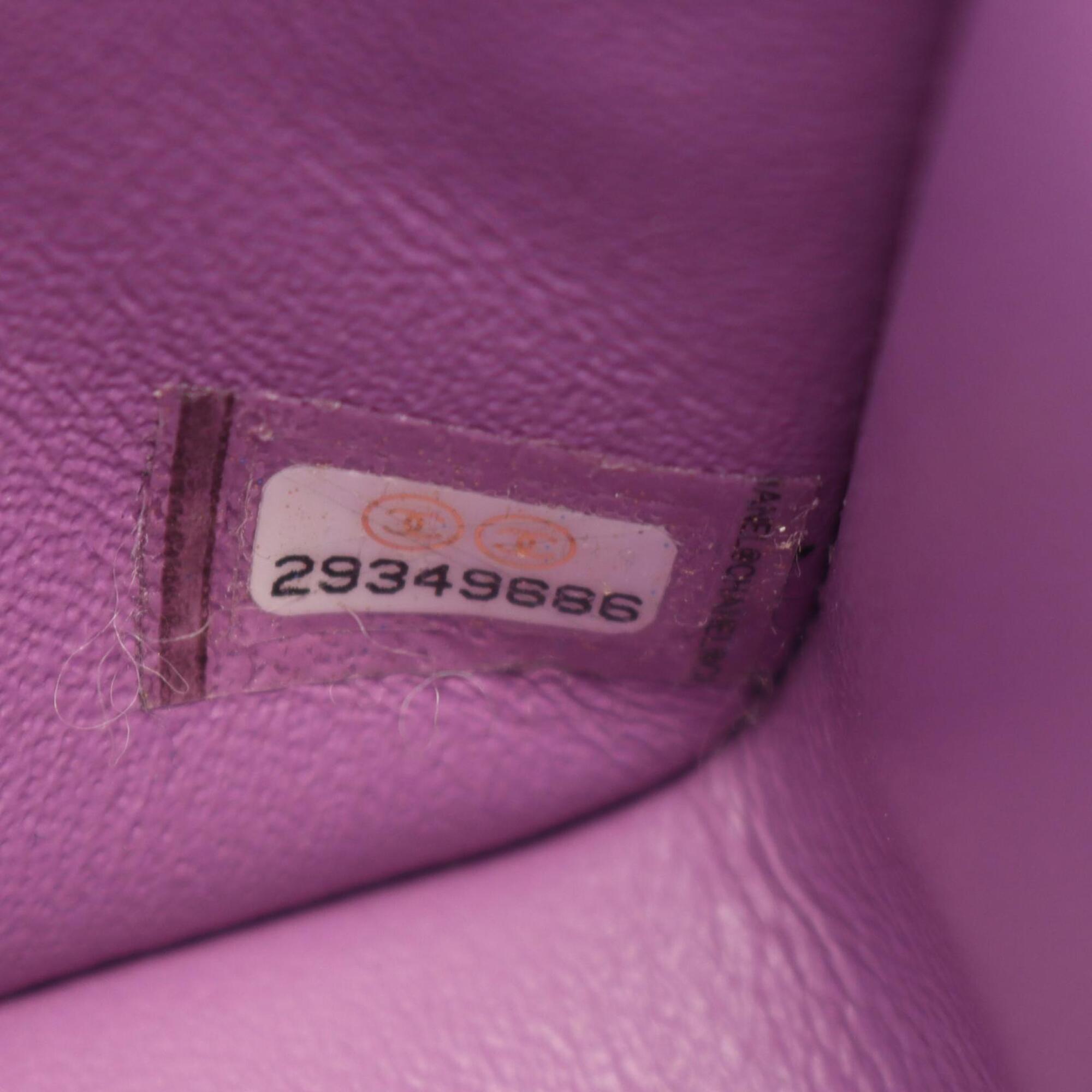 Chanel Purple Leather Handbag Shoulder Bag (Pre-Owned)