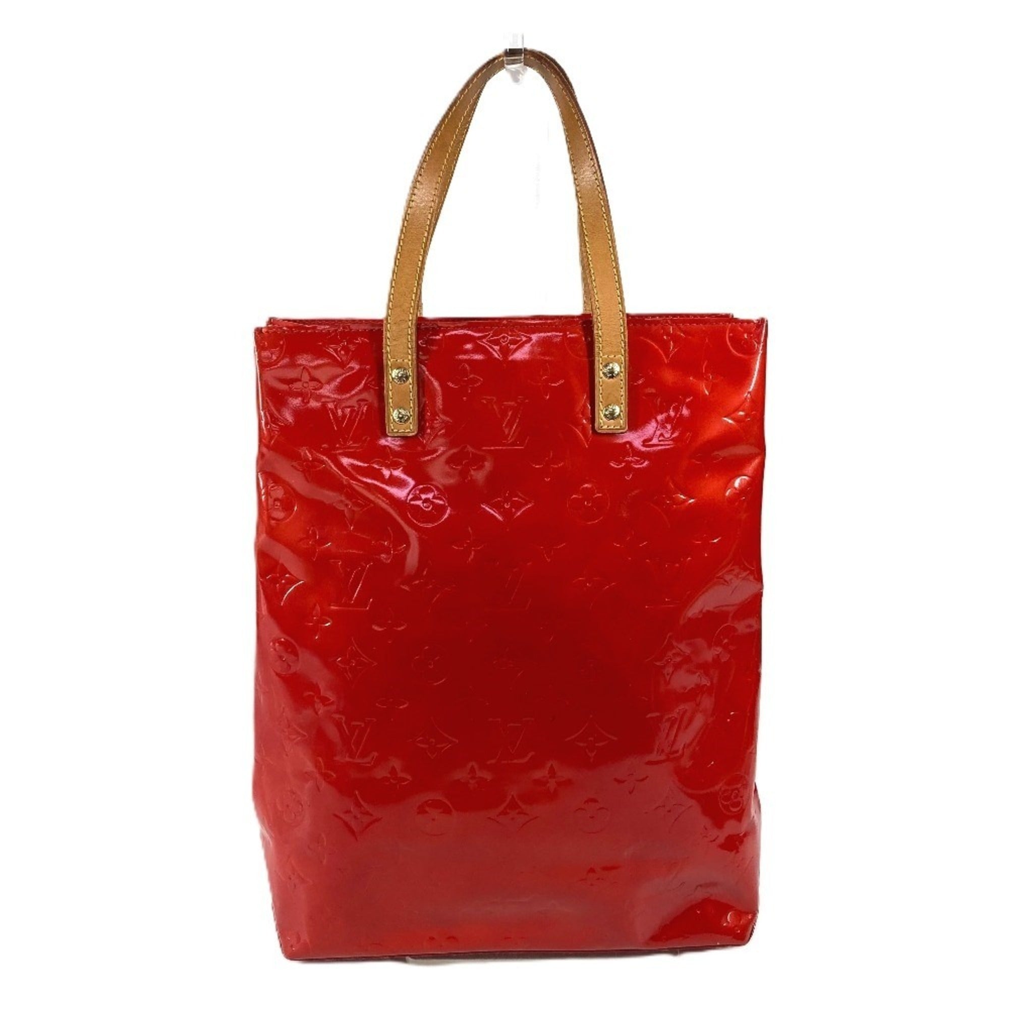 Louis Vuitton Red Color Rouge Monogram Vernis Canvas Shoulder Bag Tote Bag (Pre-Owned)
