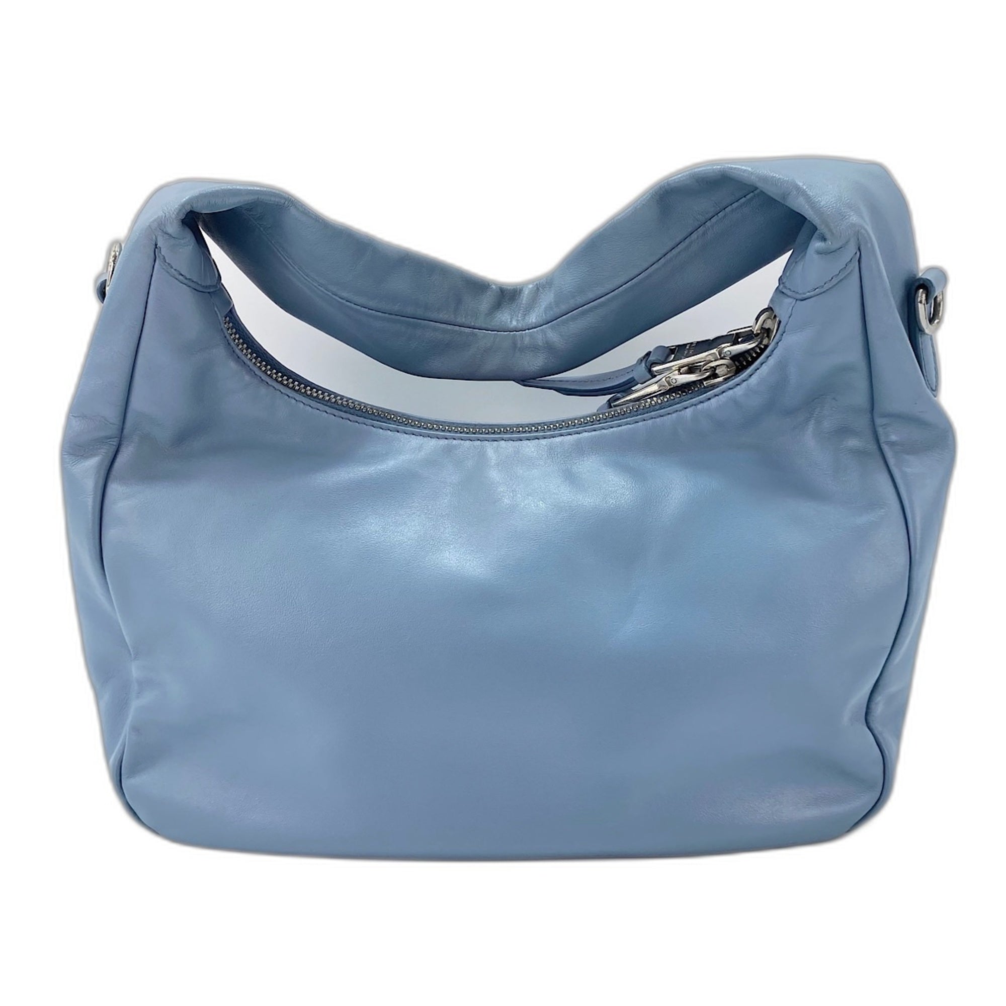Prada Blue Leather Shoulder Bag (Pre-Owned)