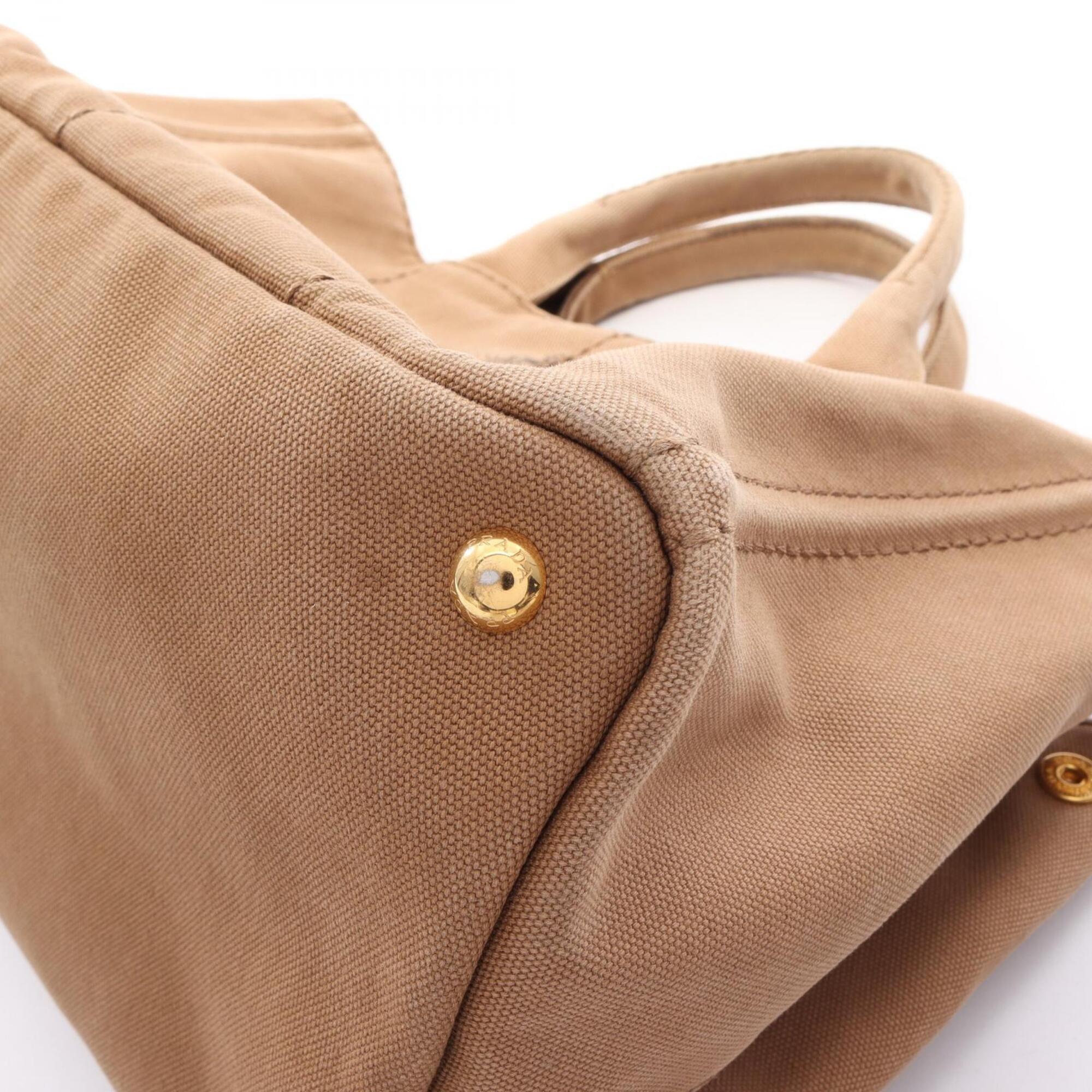 Prada Brown Canvas Handbag Tote Bag (Pre-Owned)
