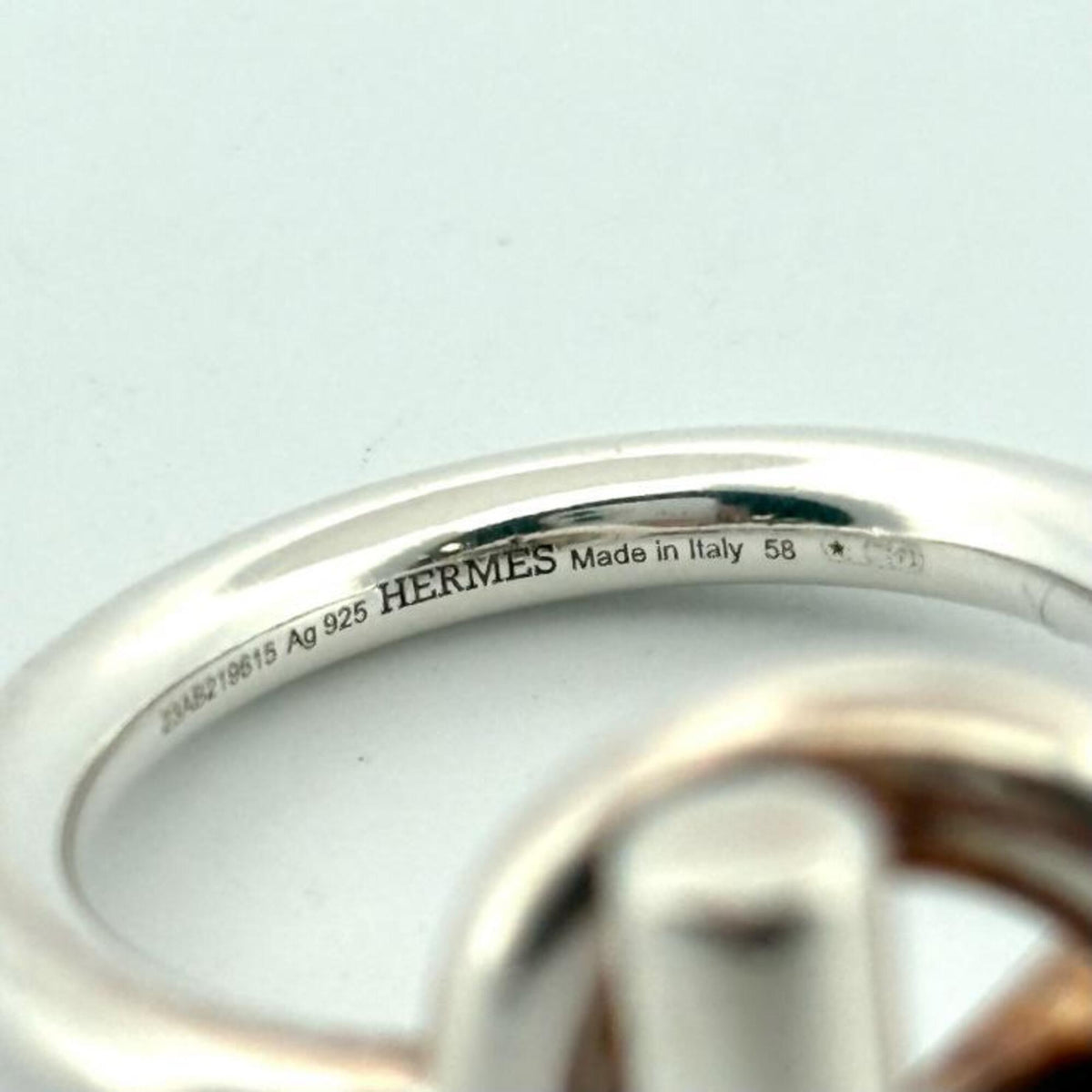 Hermes Silver Silver 925 Band Ring (Pre-Owned)