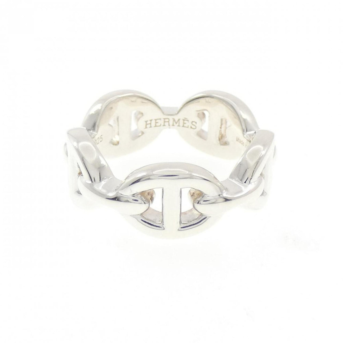 Hermes Silver 925 Band Ring (Pre-Owned)