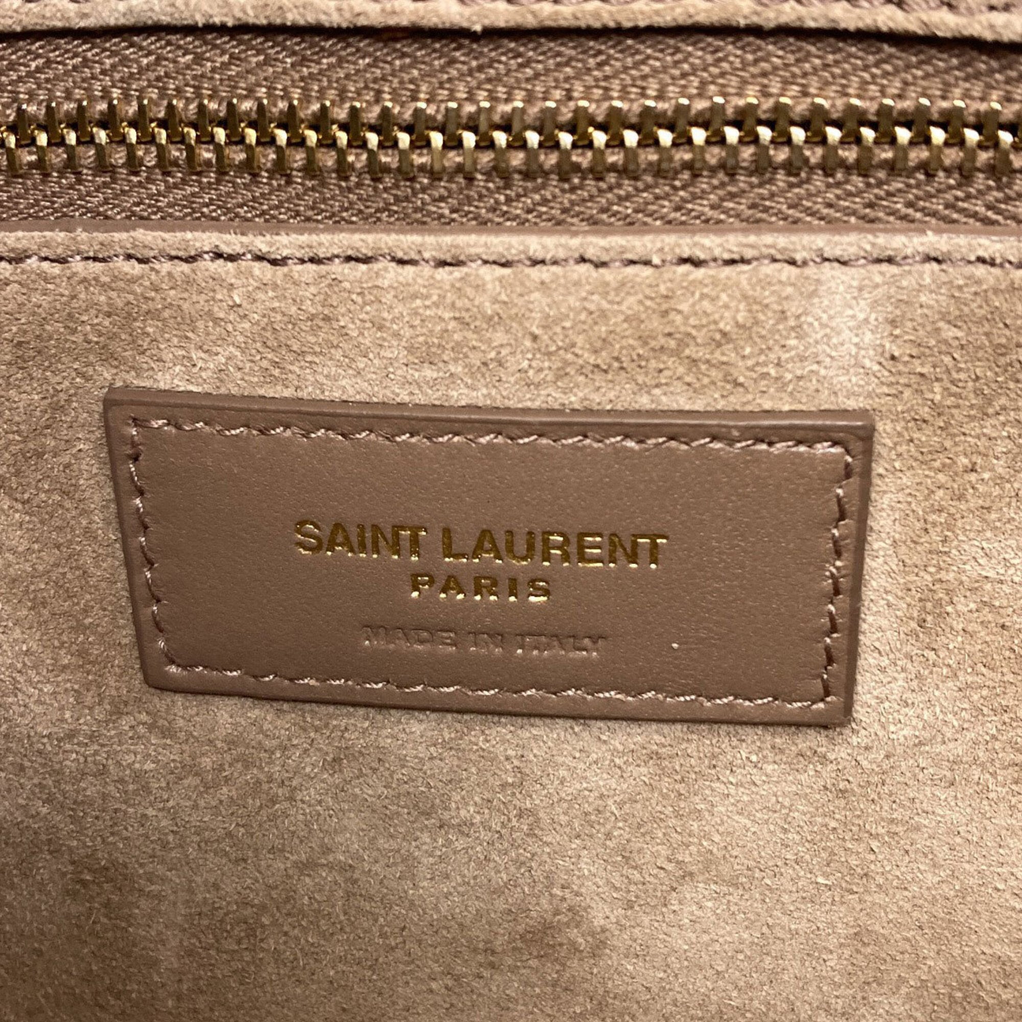 Saint Laurent Grayish Leather Shoulder Bag (Pre-Owned)