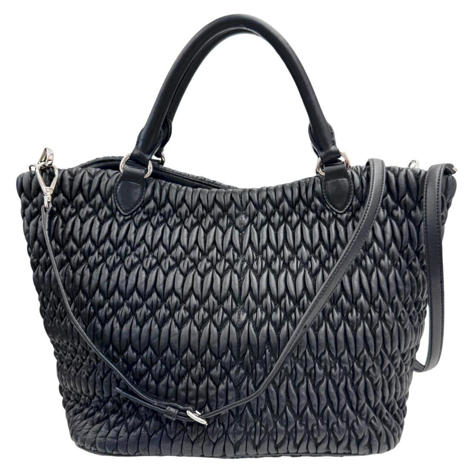 Miu Miu Black Leather Handbag Shoulder Bag (Pre-Owned)