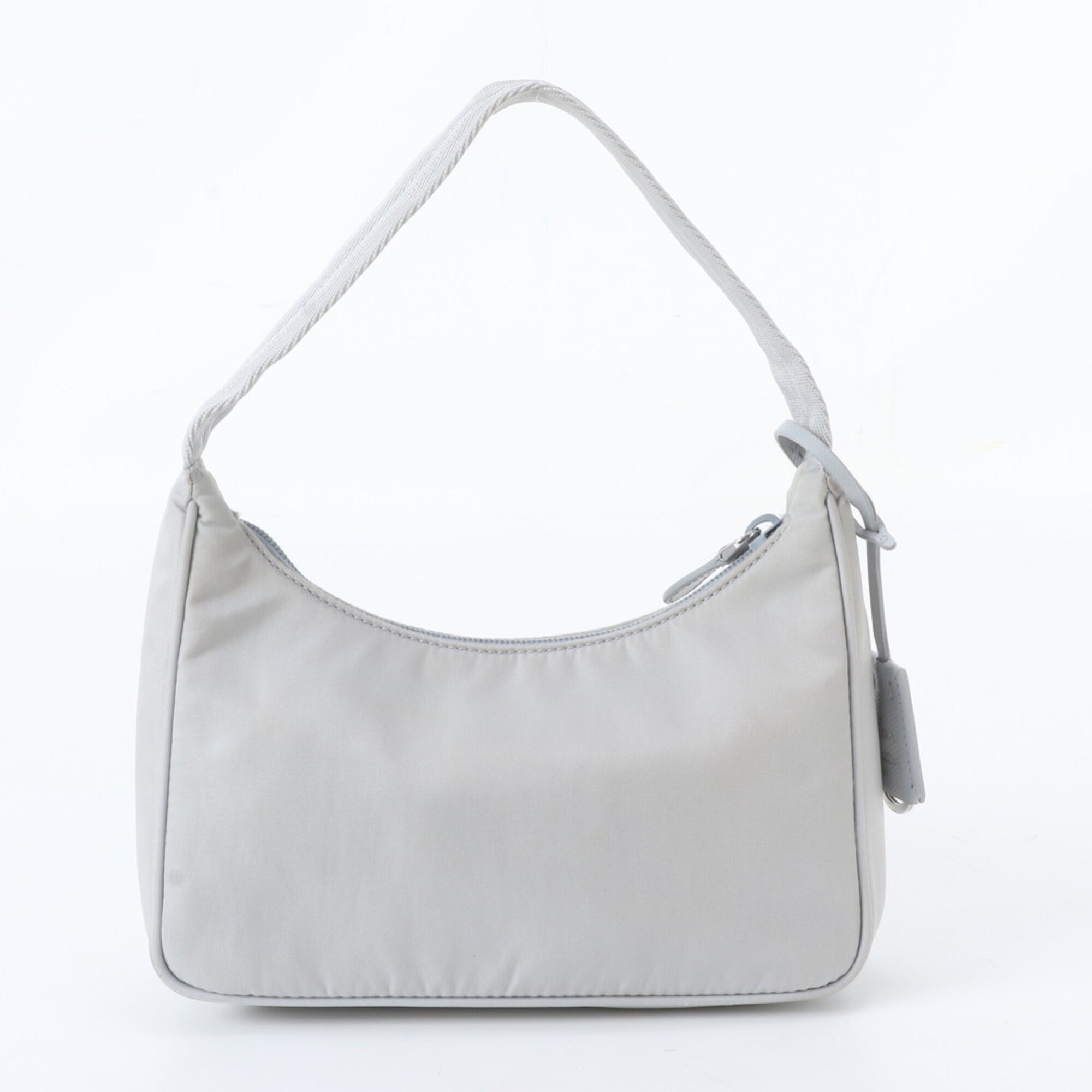 Prada Gray Nylon Leather Shoulder Bag (Pre-Owned)