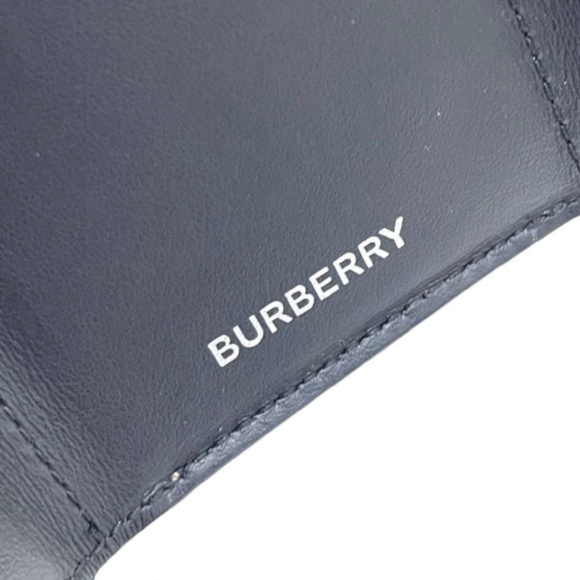 Burberry Beige Black Pvc Leather Wallet (Tri-Fold) (Pre-Owned)